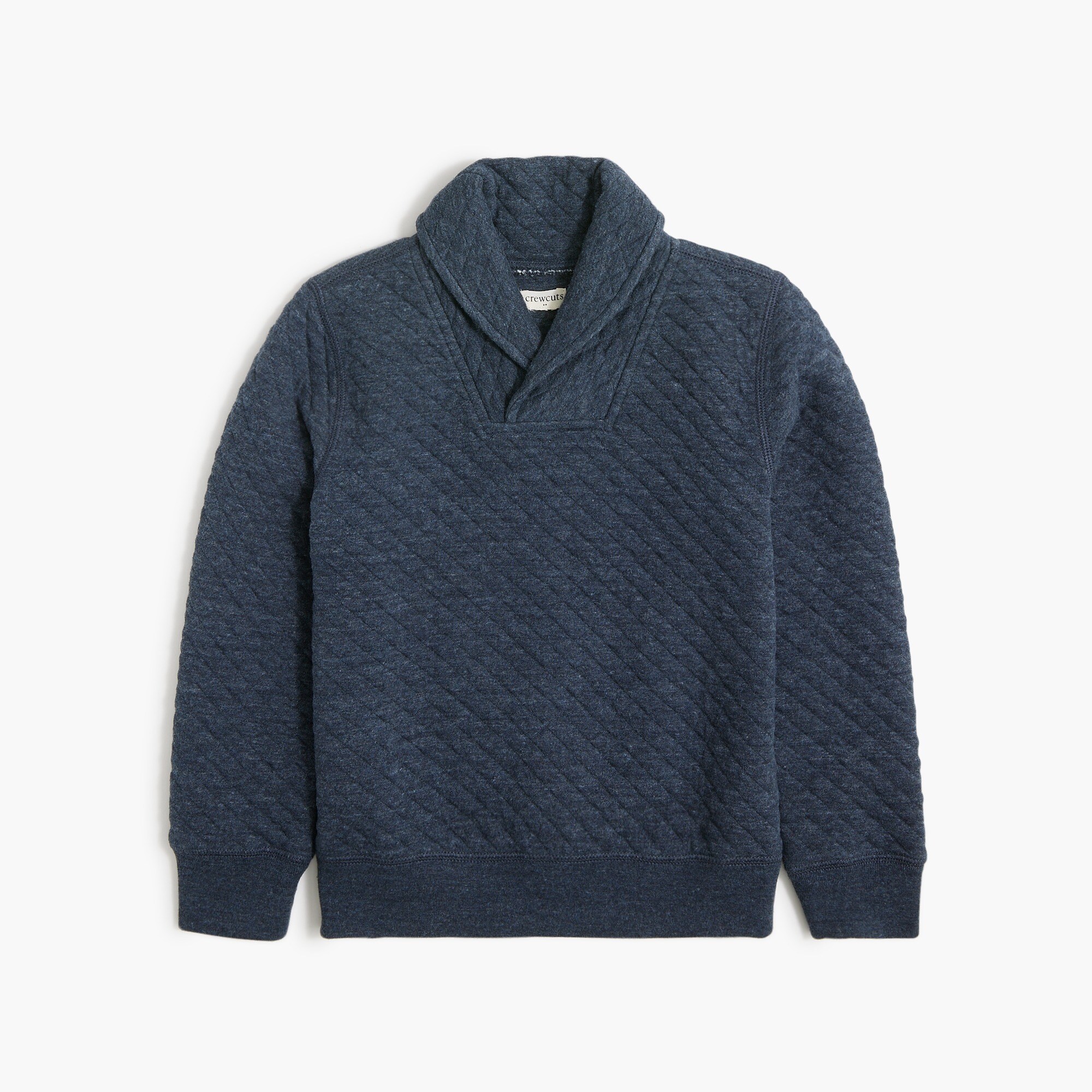 Boys' quilted shawl-collar pullover