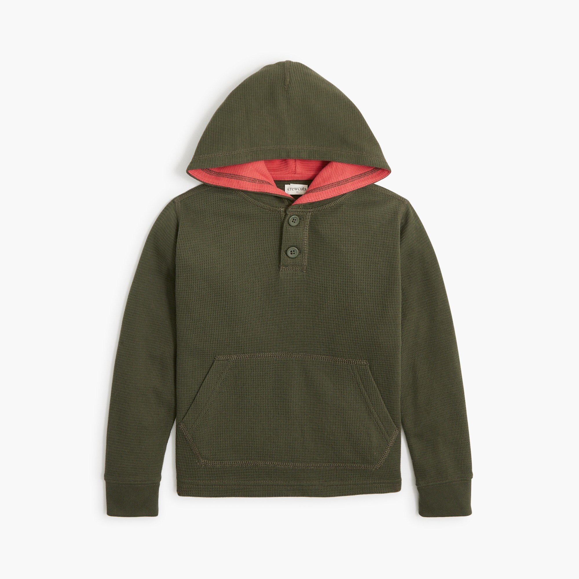 boys' waffle henley hoodie for boys