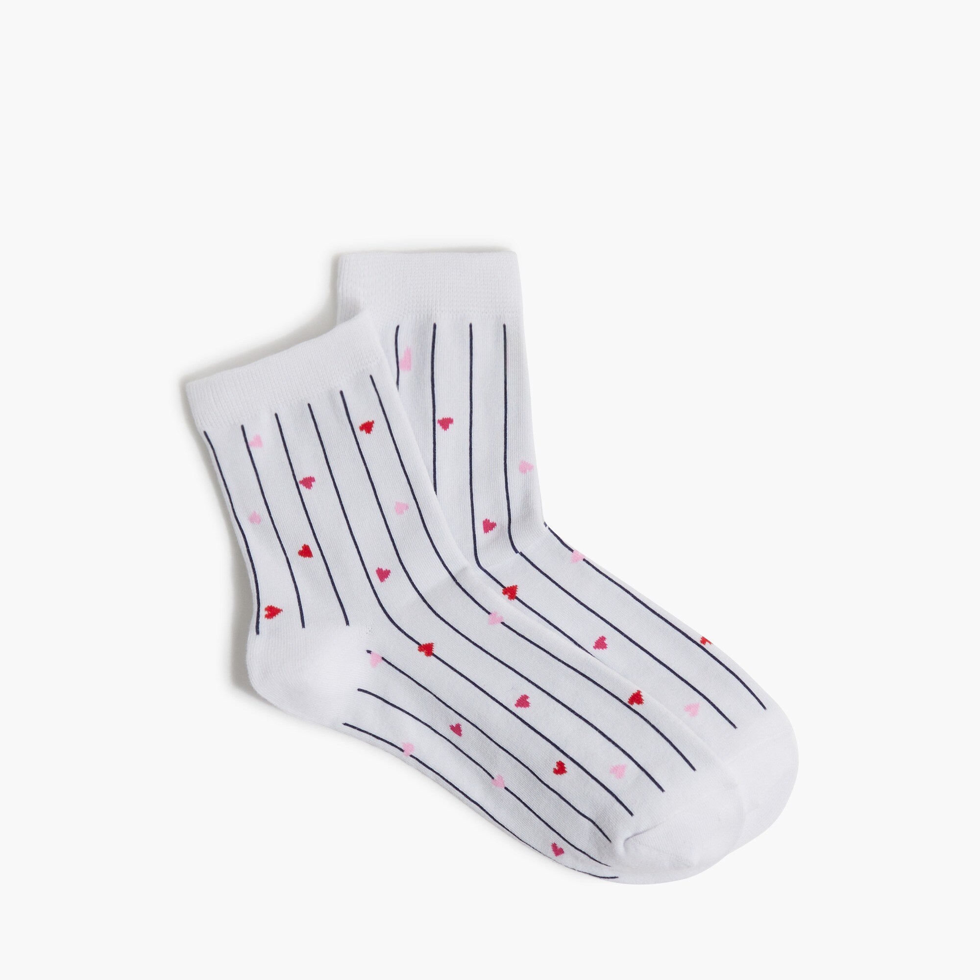 Pinstripe heart boot socks