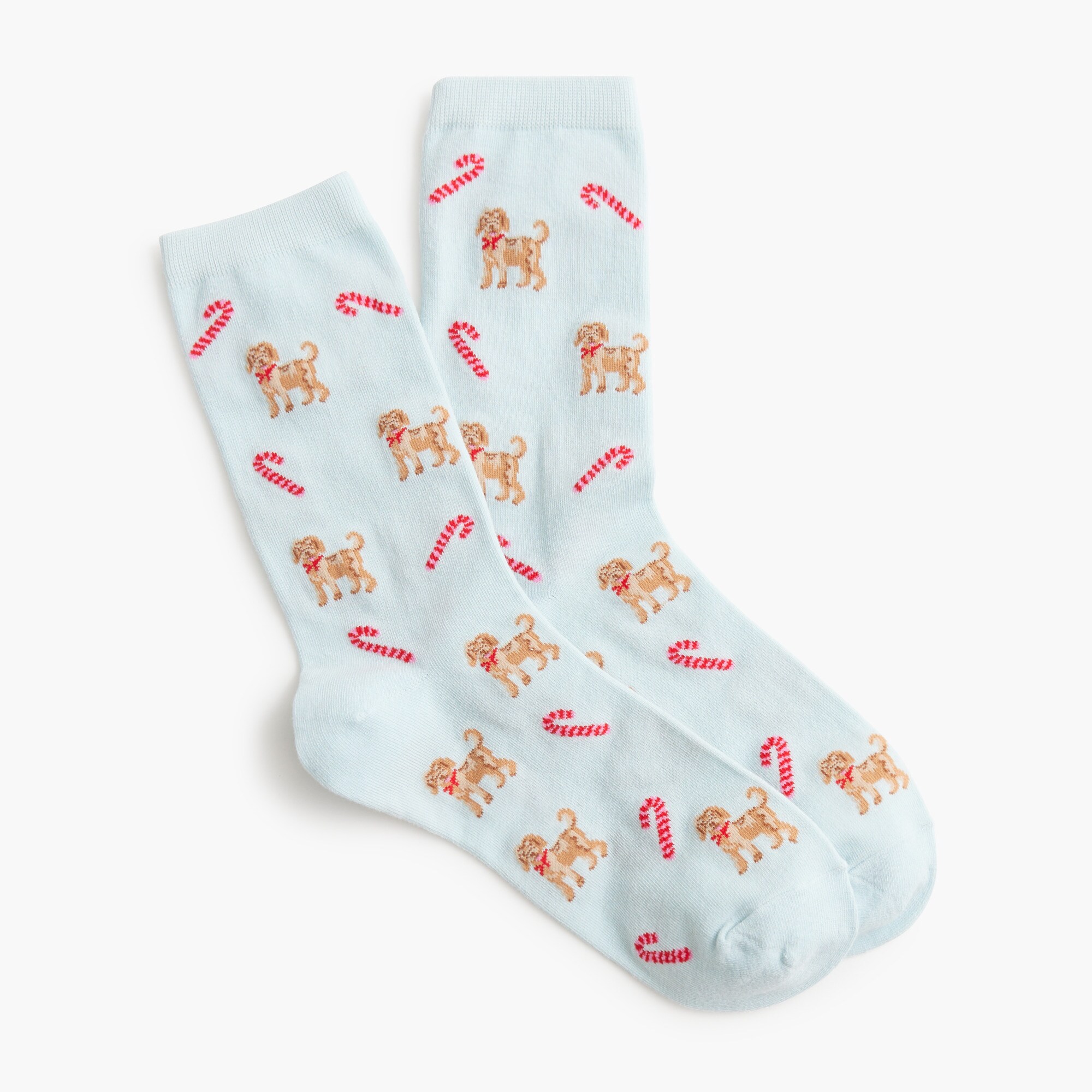 Dog and candy cane trouser socks