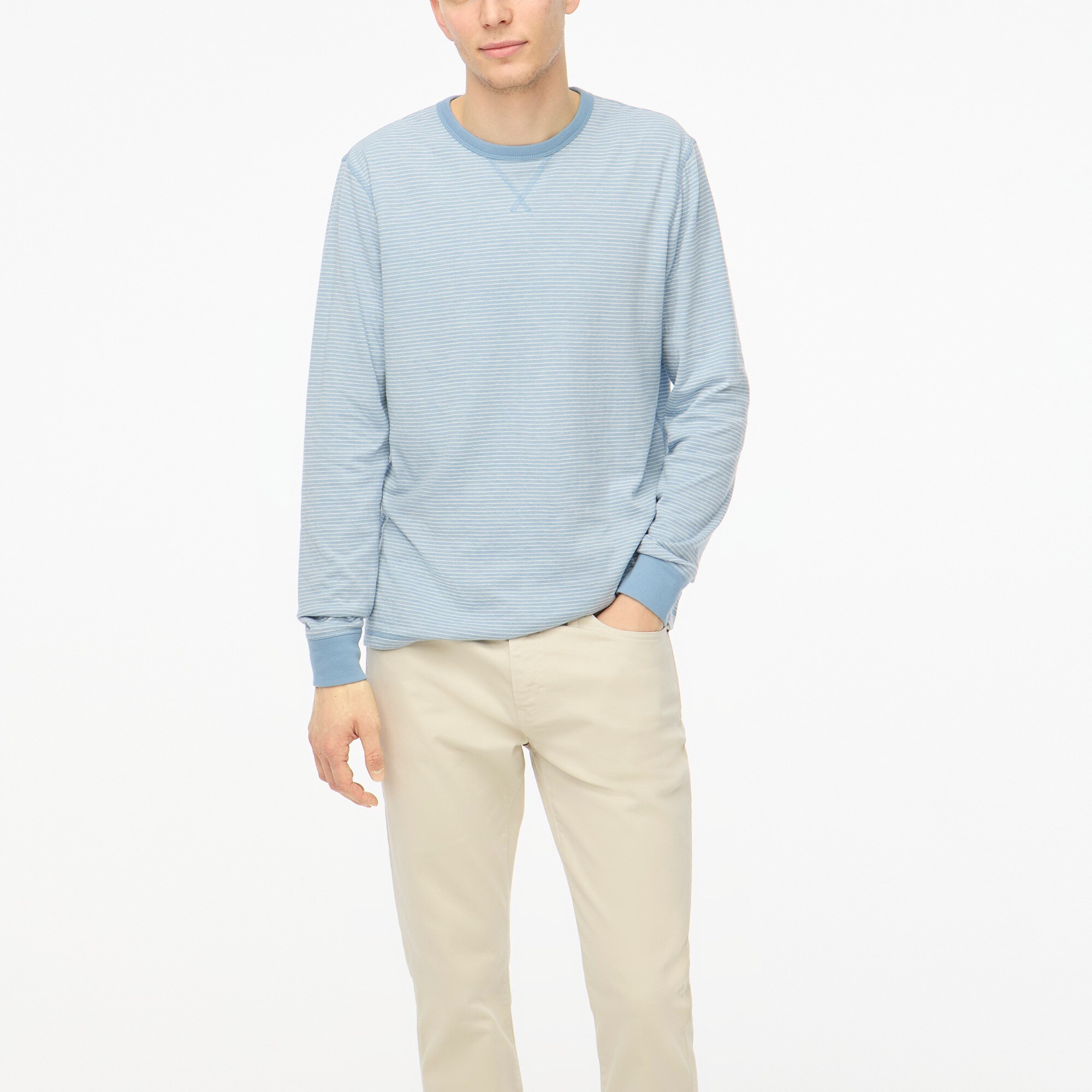 Soft striped crewneck tee