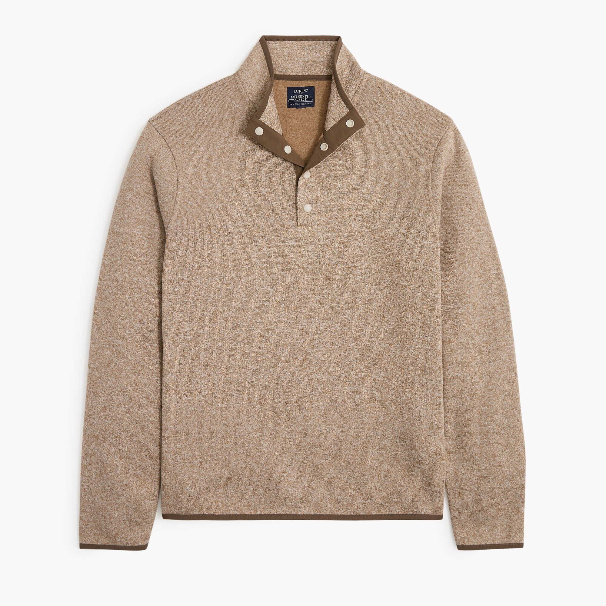 Marled fleece half-snap pullover
