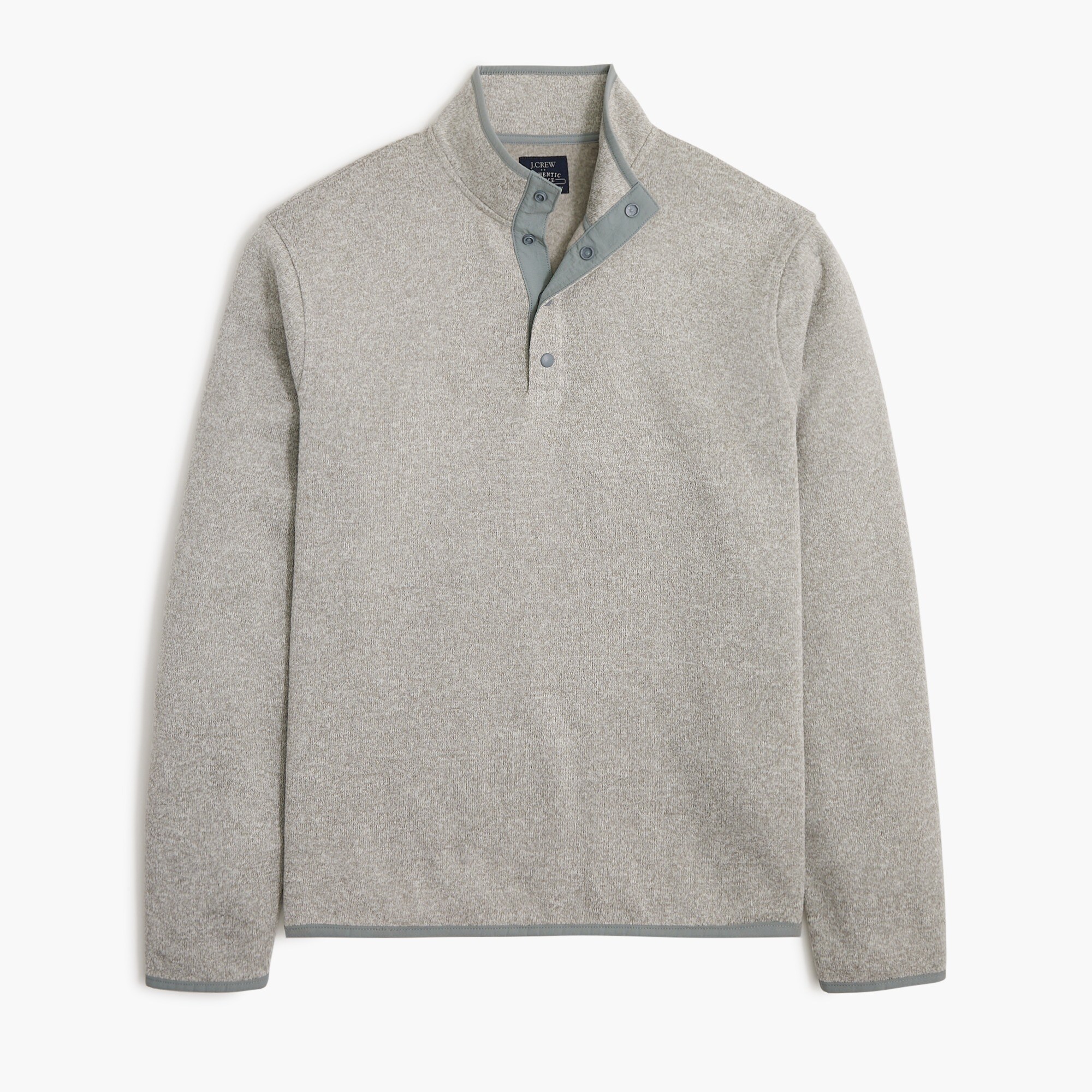marled fleece half-snap pullover for men