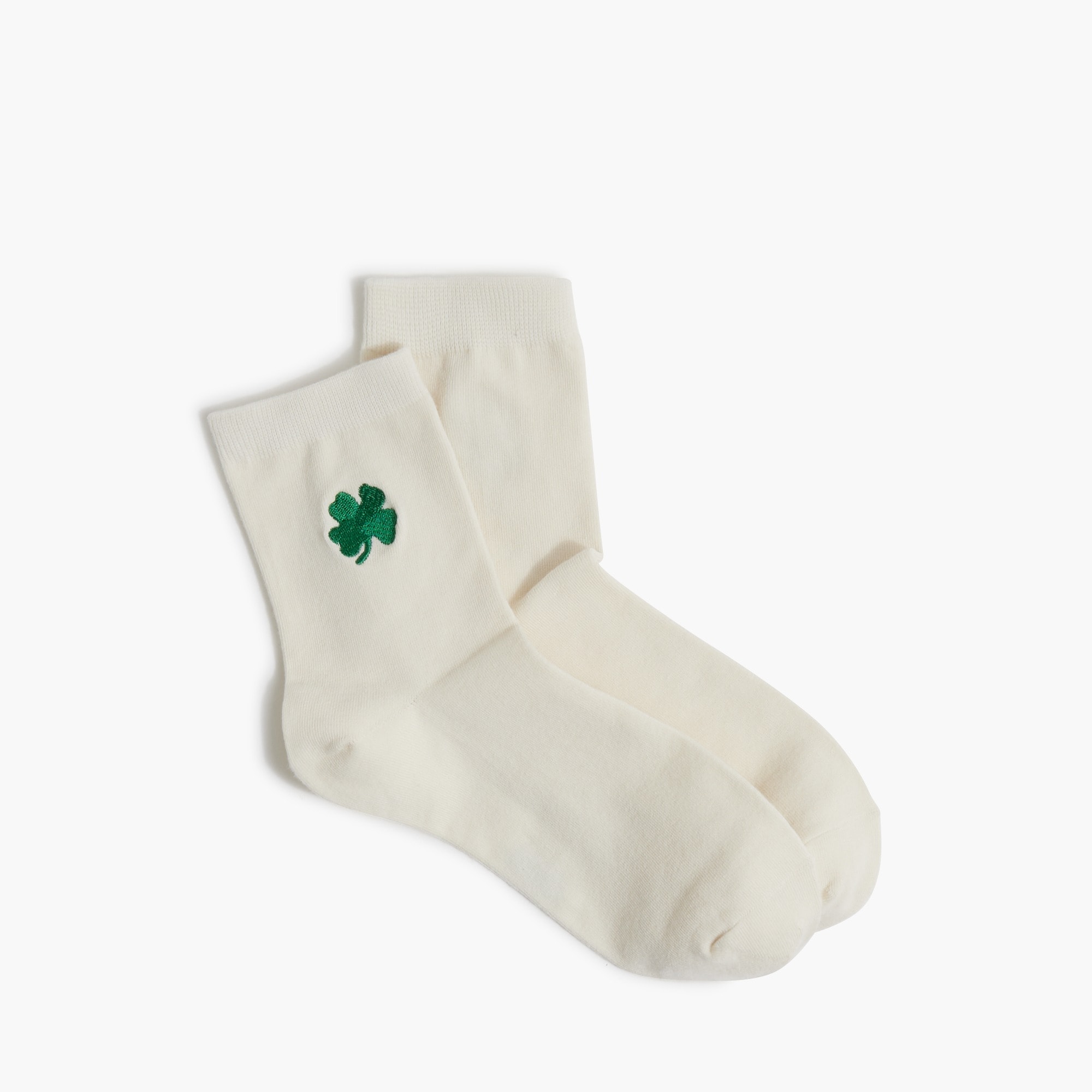 womens Embroidered clover boot socks