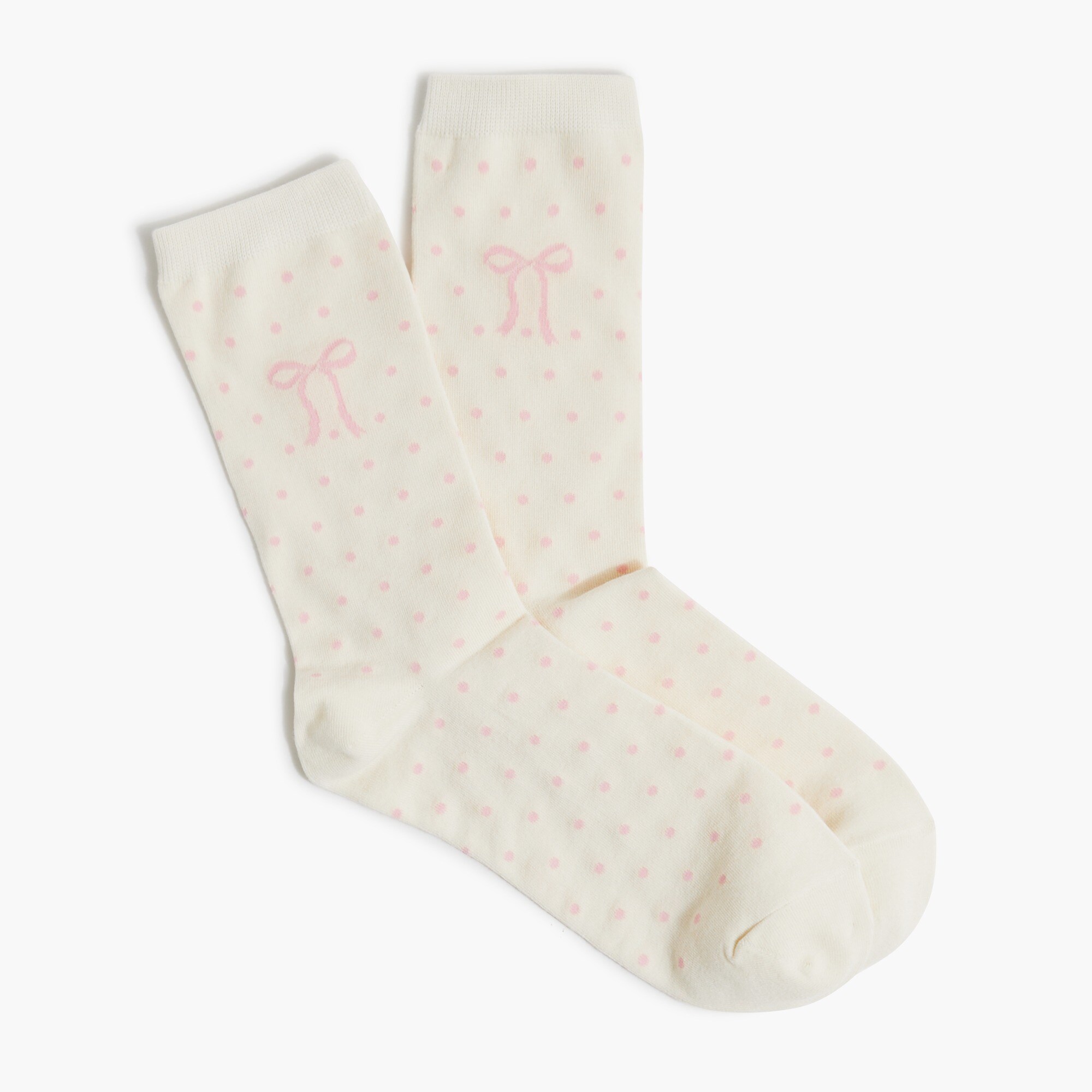 Embroidered bow trouser socks