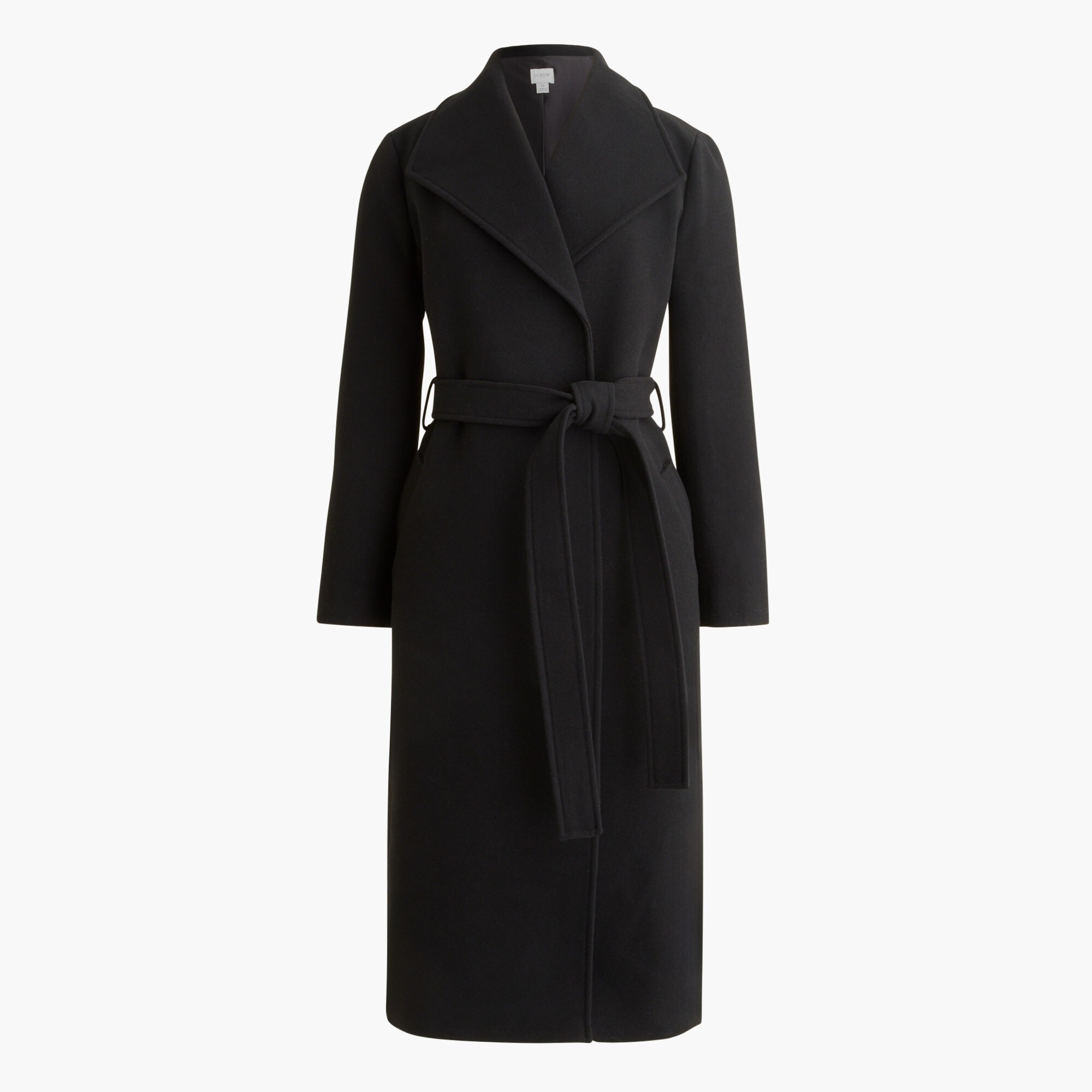 belted wool-blend coat for women