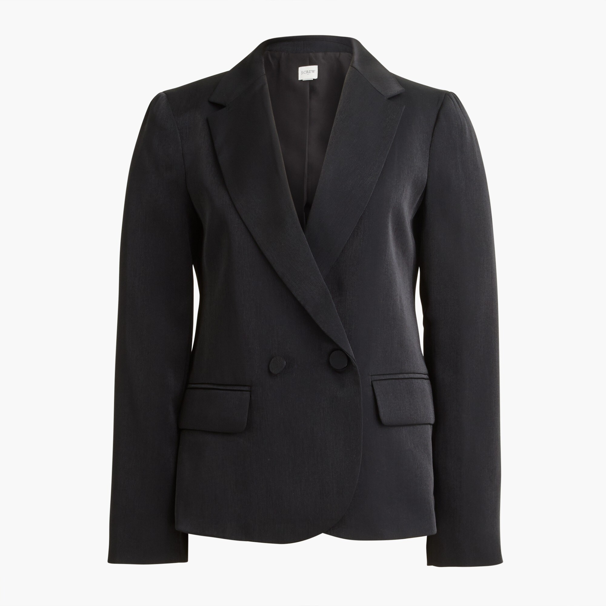 high-shine double-breasted blazer for women
