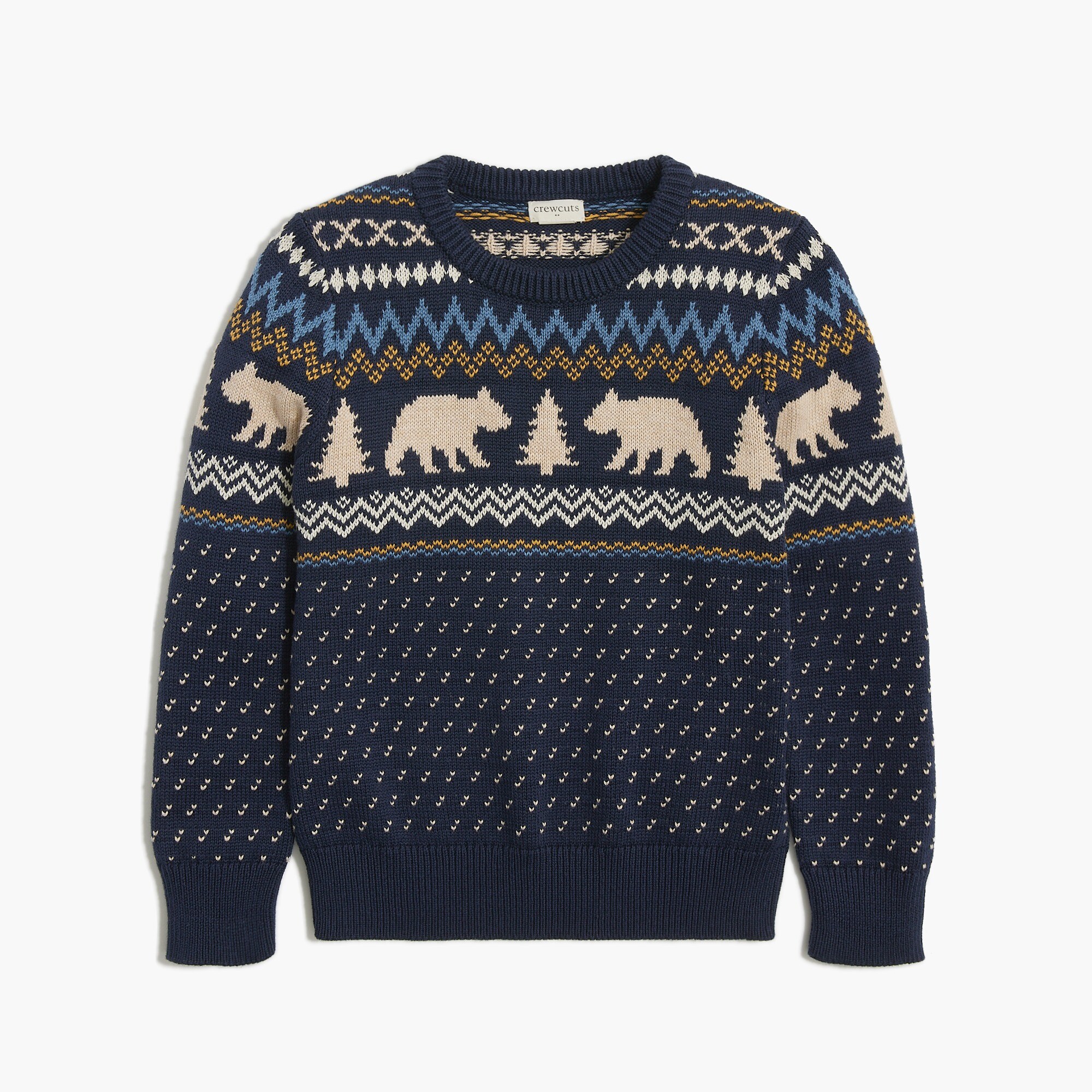 boys' fair isle bear sweater for boys