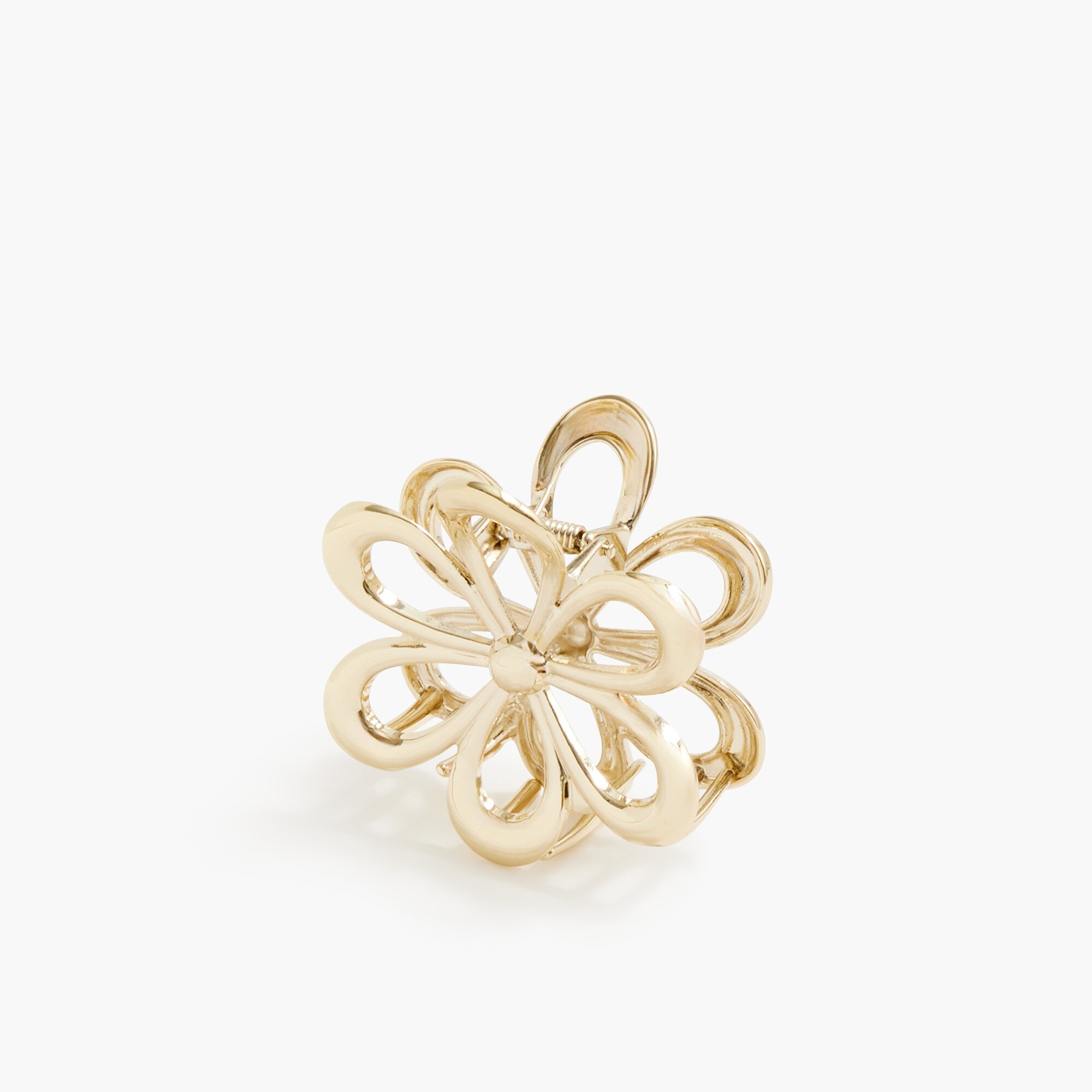Metallic flower claw clip