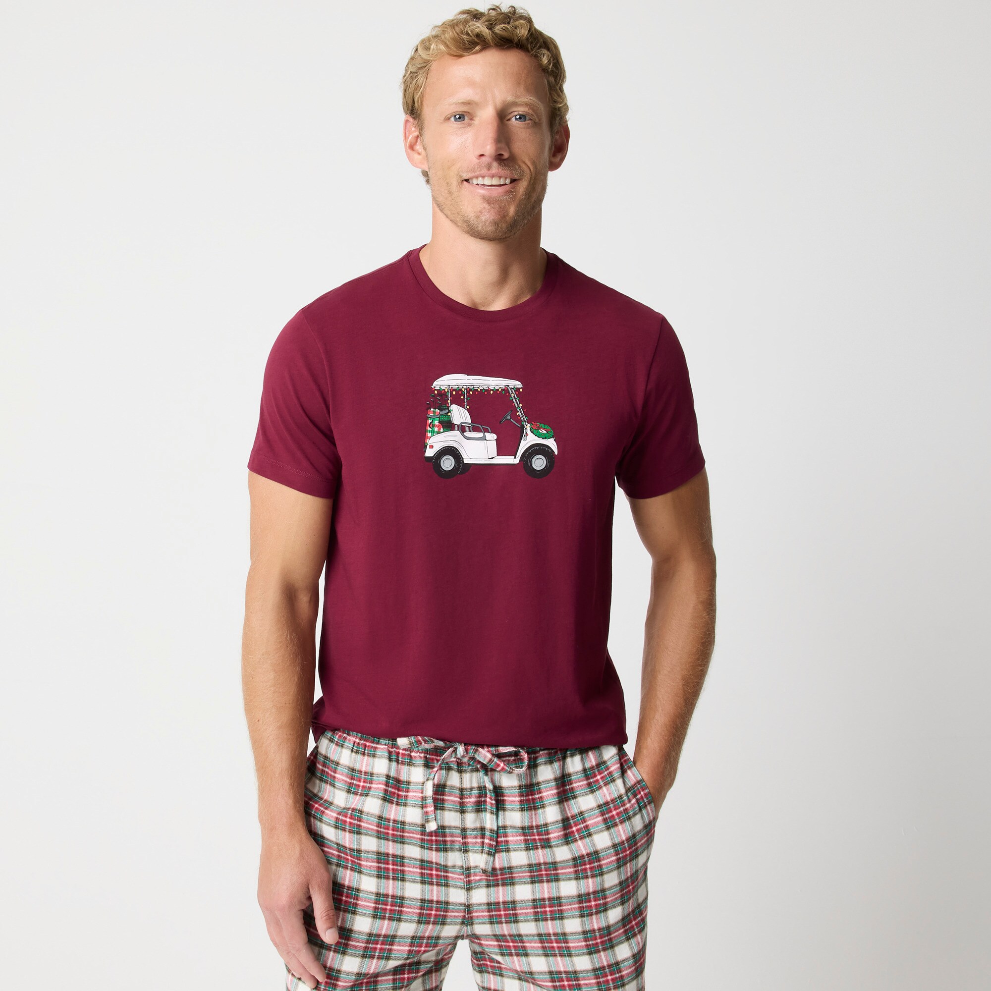 Christmas golf cart graphic tee