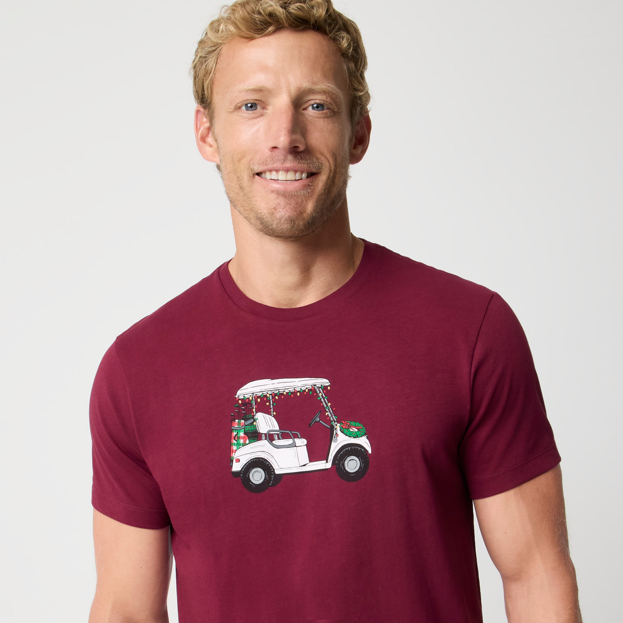 Christmas golf cart graphic tee