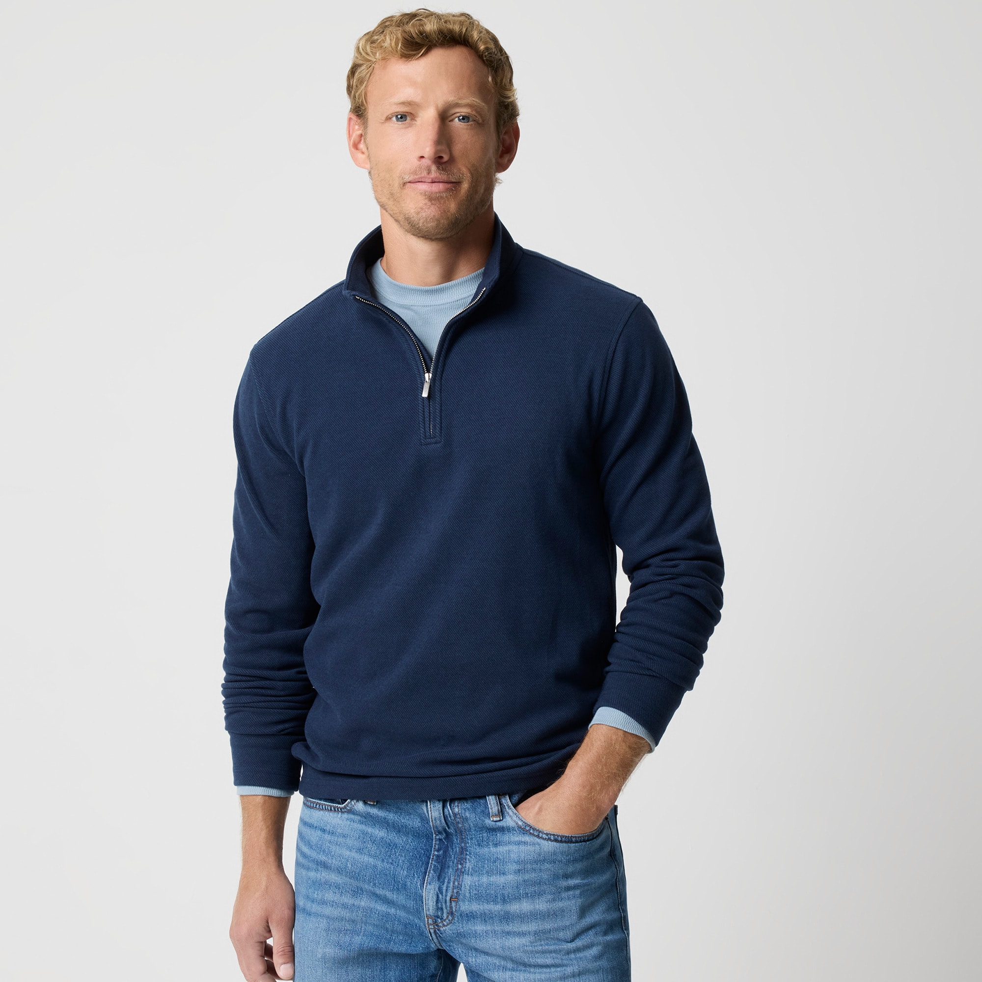 Double-knit Half-zip For Men | Factory