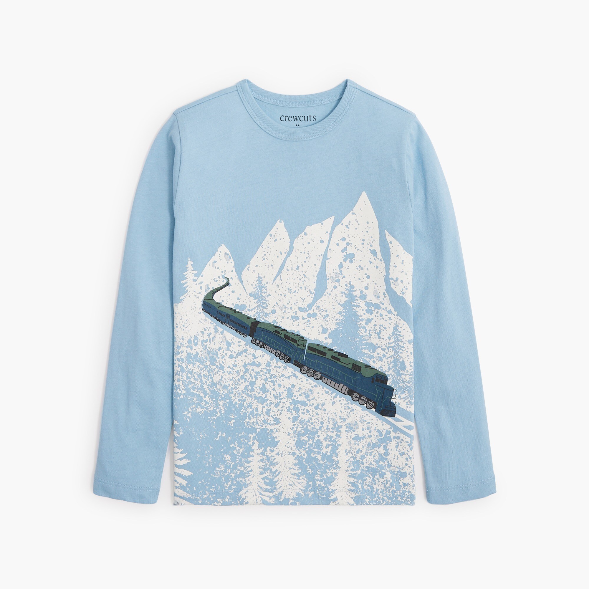 Boys' long-sleeve winter train graphic tee