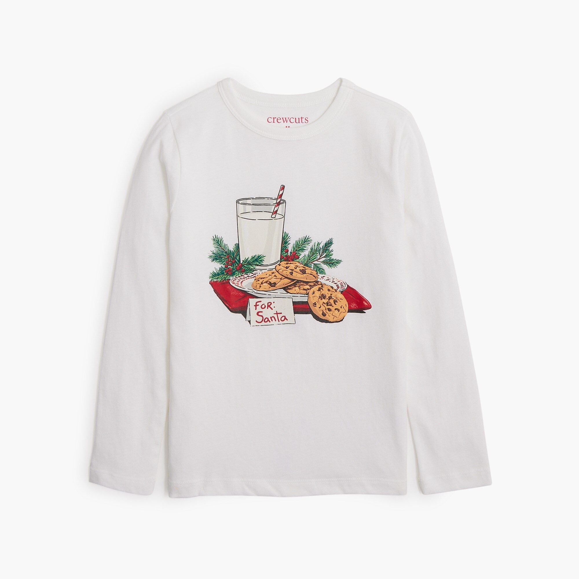 boys' long-sleeve santa's cookies graphic tee for boys