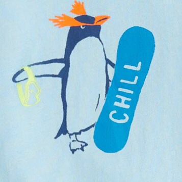 Boys' &quot;chill&quot; penguin graphic tee CHATEAU BLUE factory: boys' &quot;chill&quot; penguin graphic tee for boys