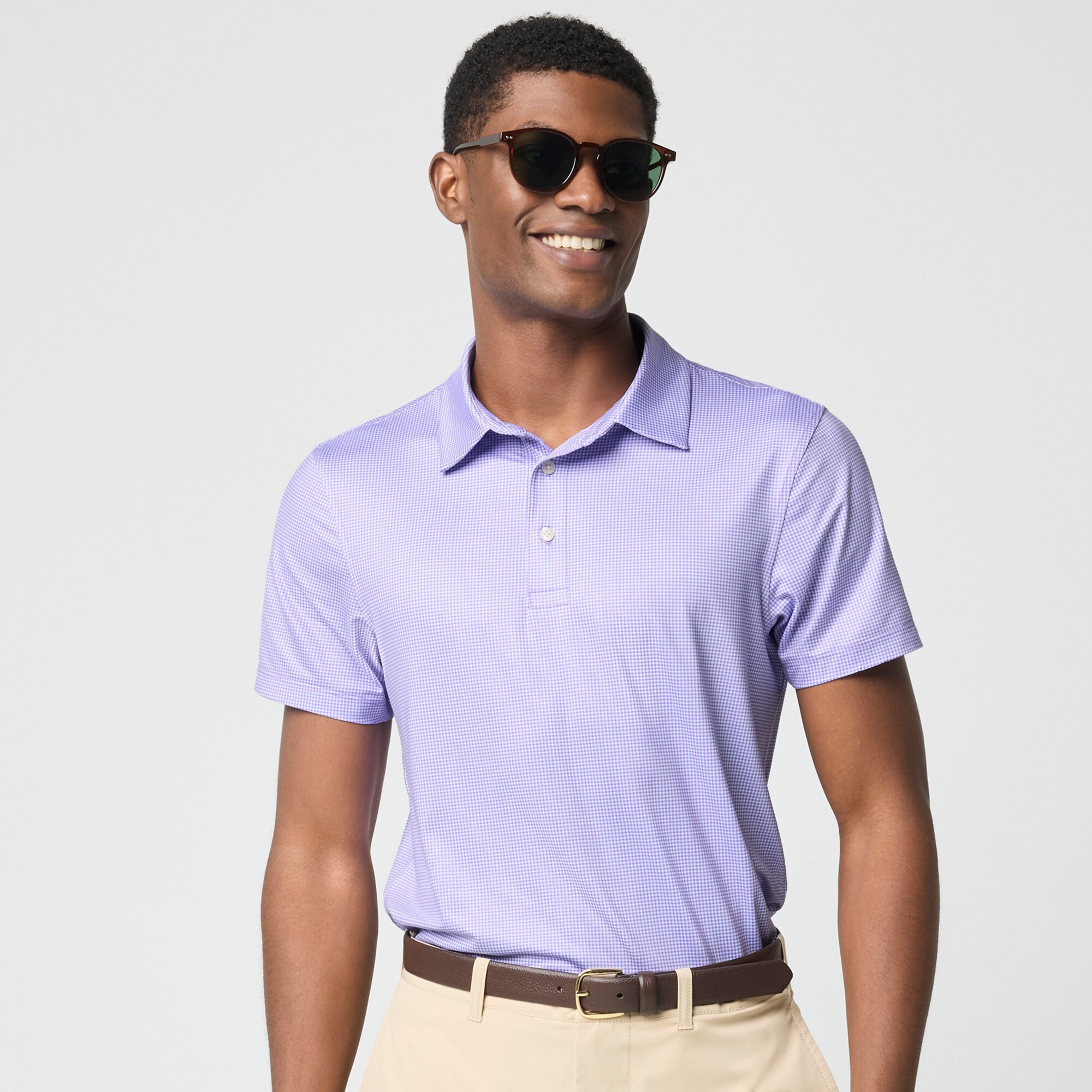 mens Printed performance polo shirt