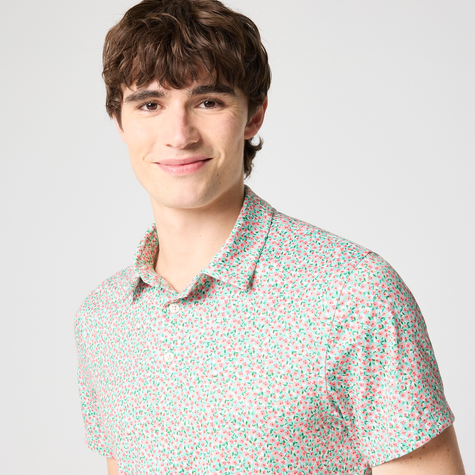 Printed performance polo shirt
