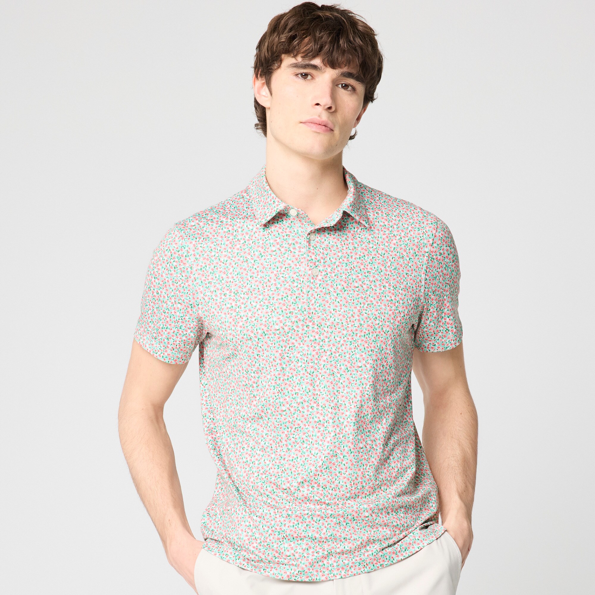 Printed performance polo shirt