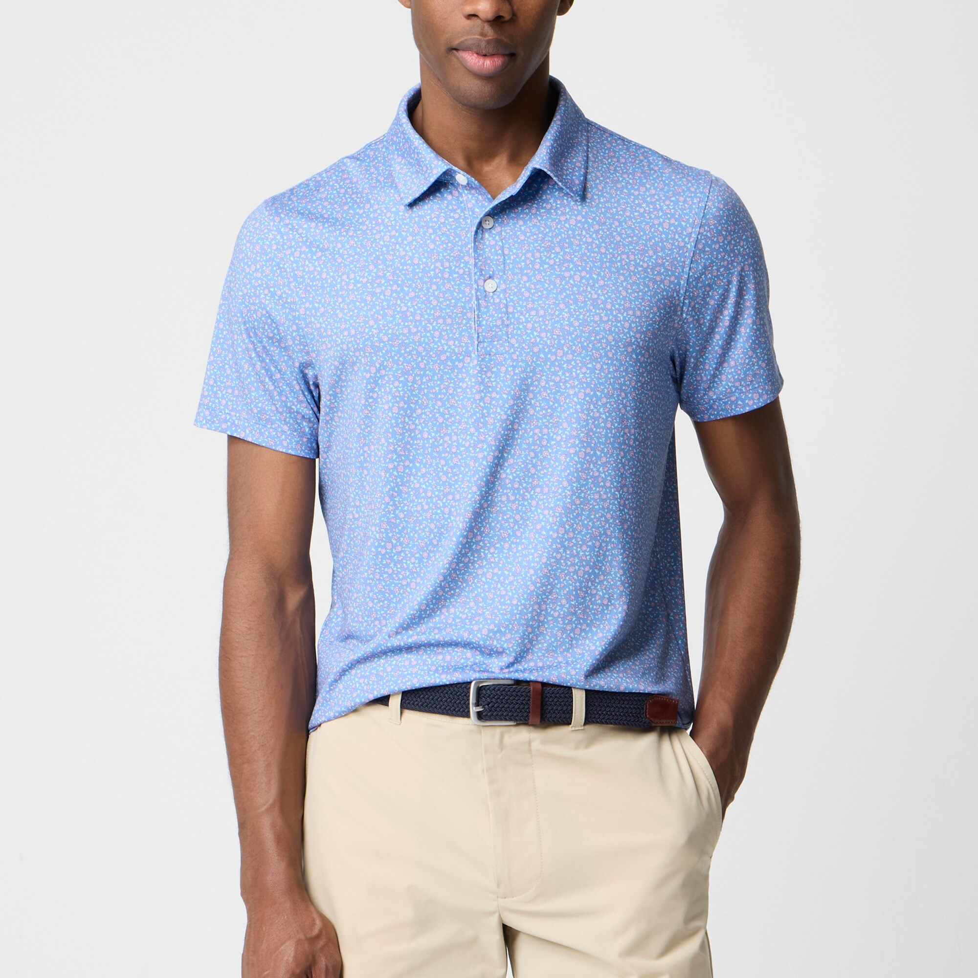 mens Printed performance polo shirt