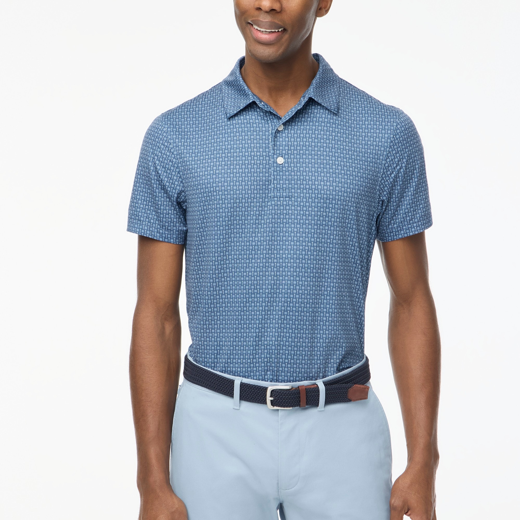 Printed performance polo shirt