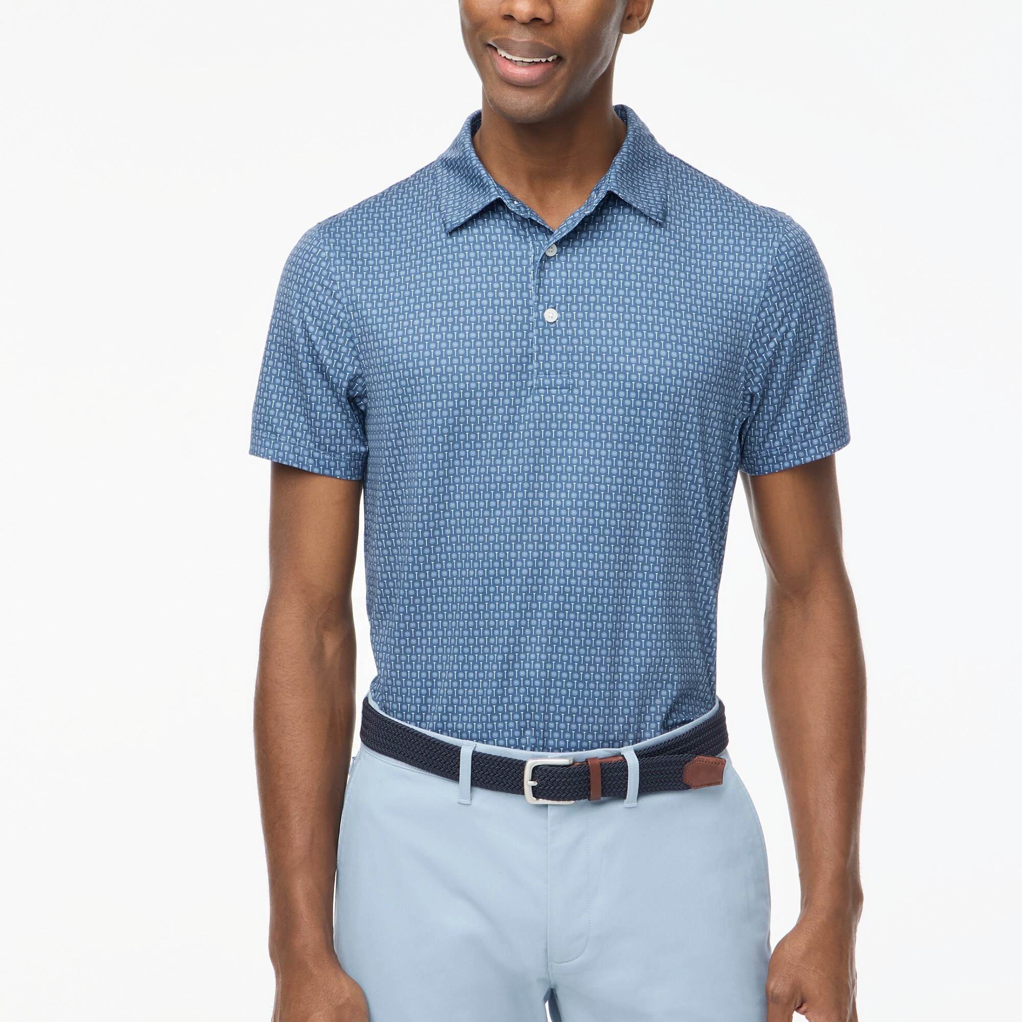 mens Printed performance polo shirt