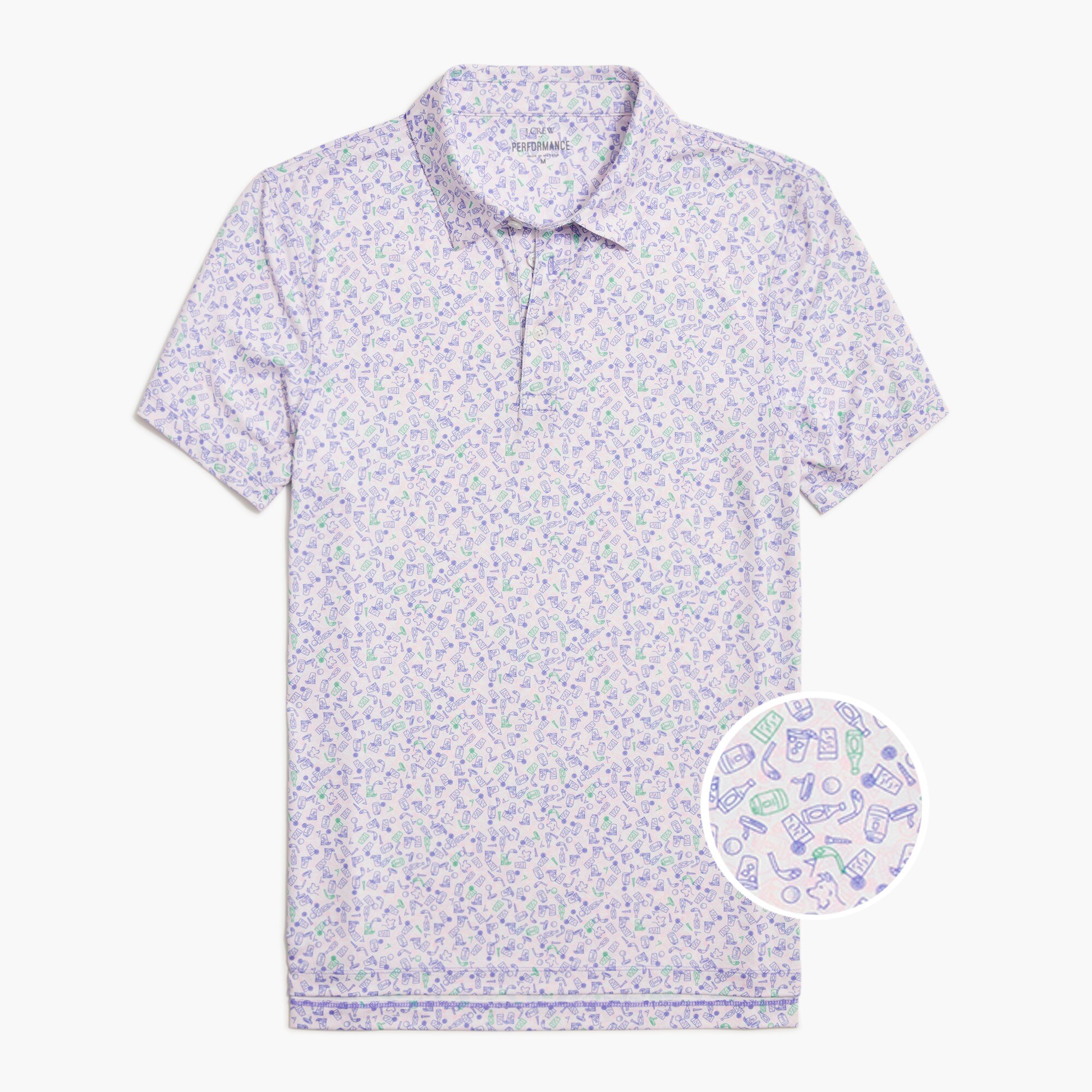 Printed performance polo shirt