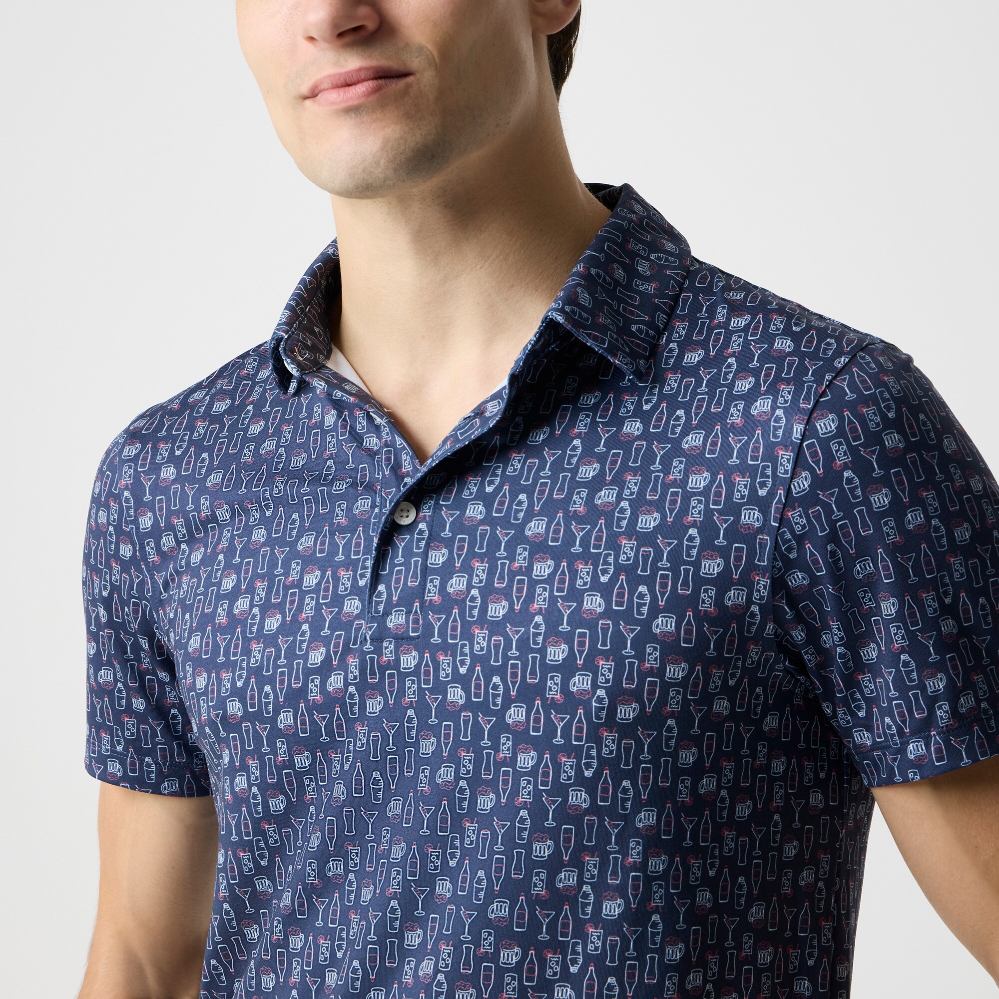 Printed performance polo shirt