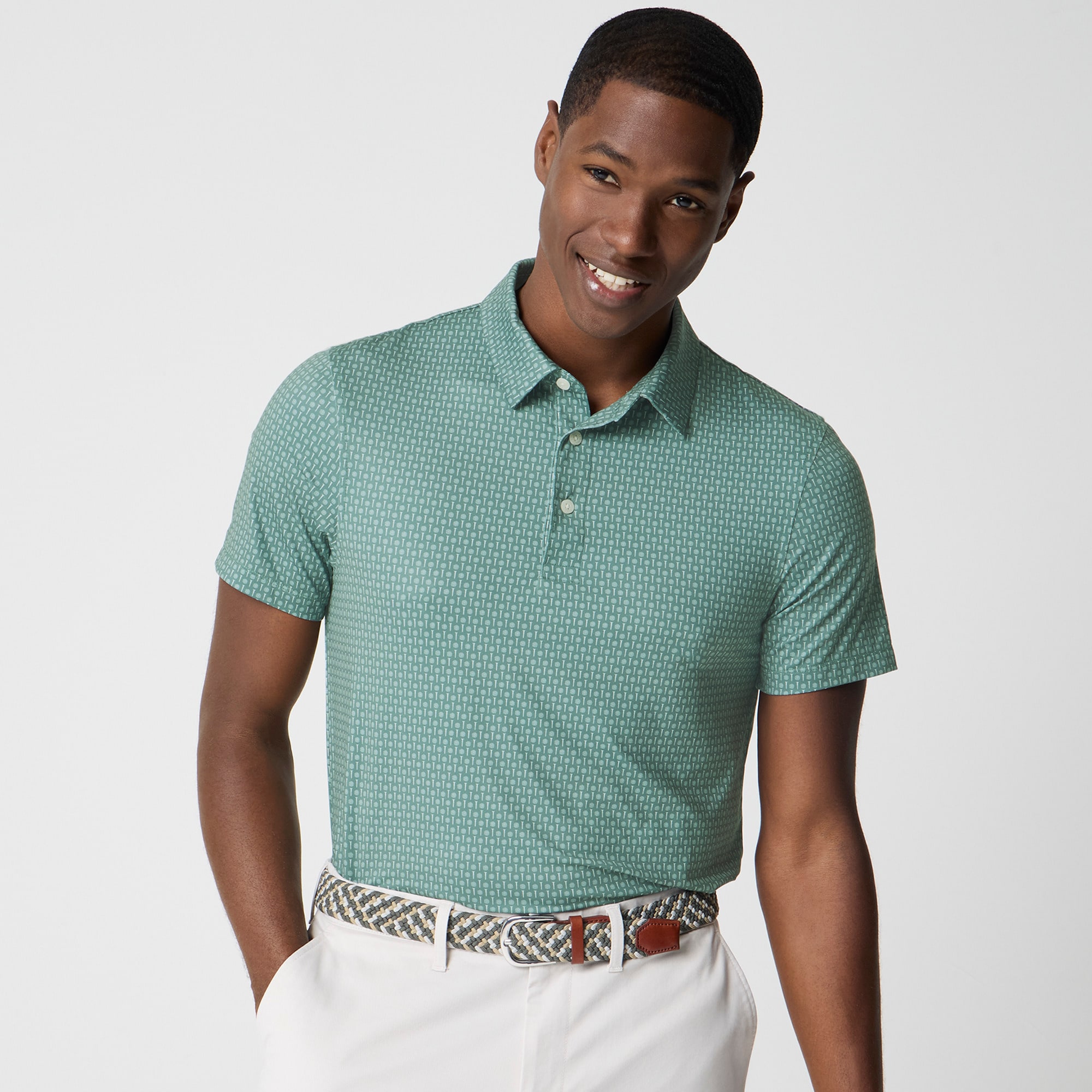 mens Printed performance polo shirt