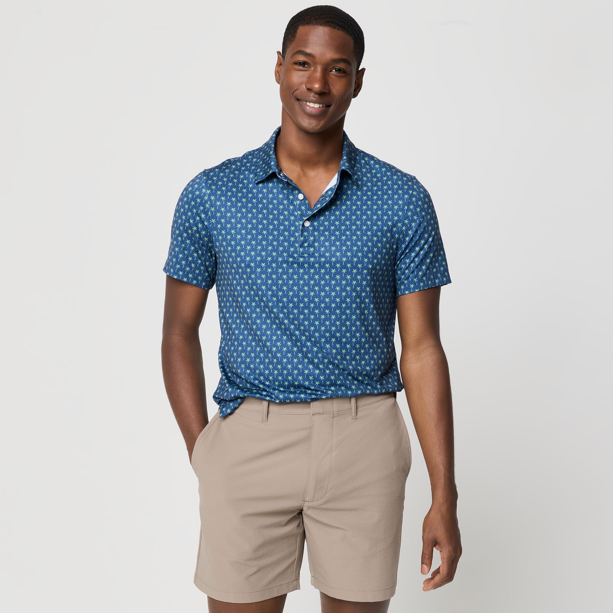 Printed performance polo shirt