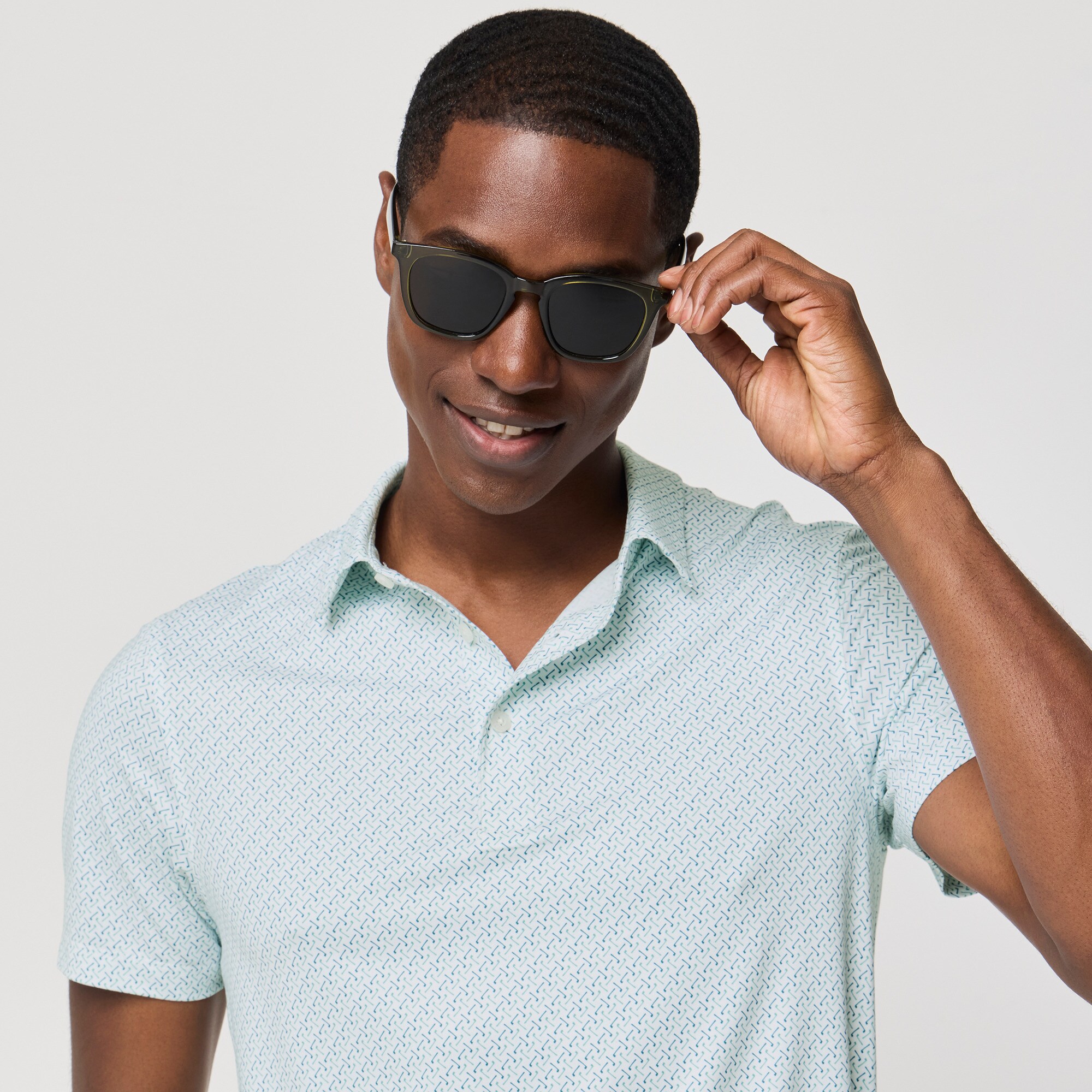 Printed performance polo shirt
