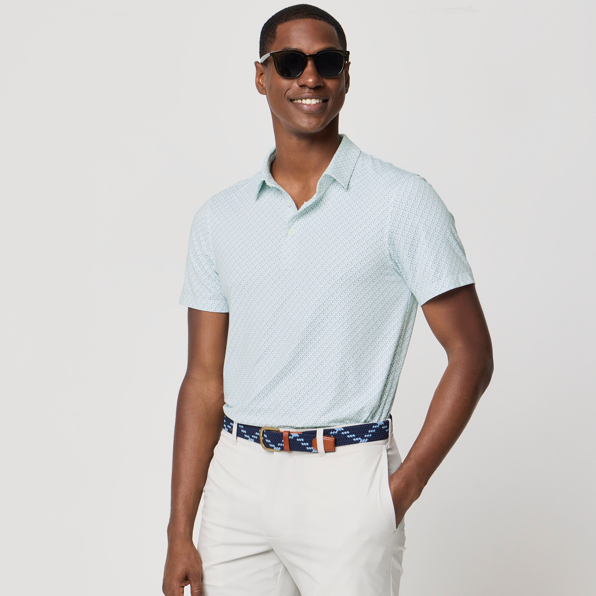Printed performance polo shirt