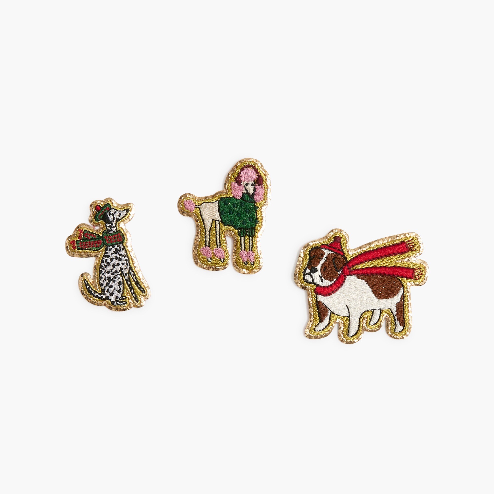 winter dogs sticker patches set-of-three for women