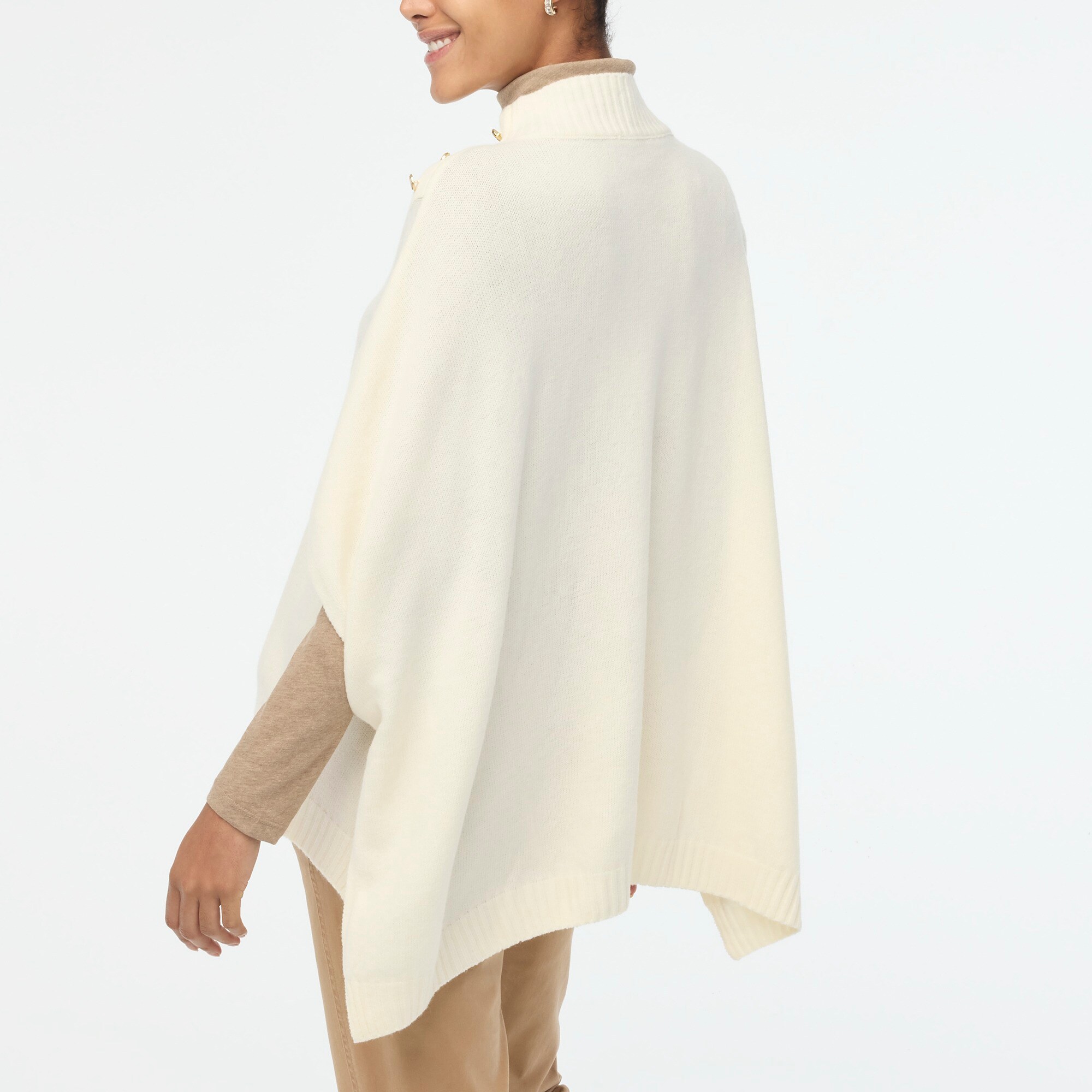 Button-neck poncho