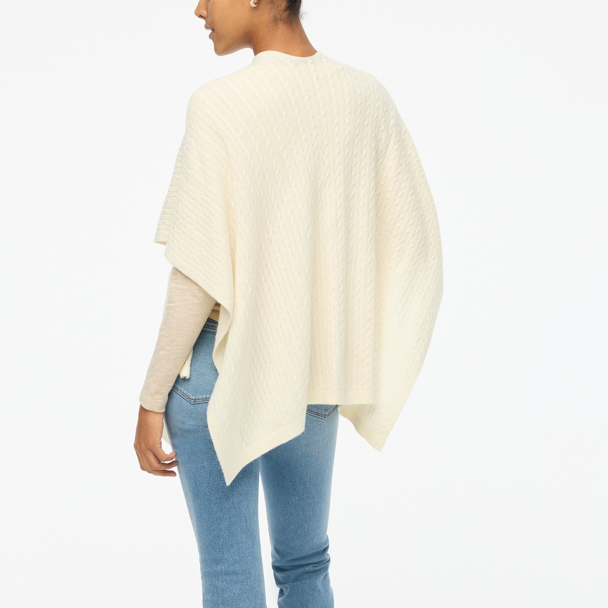 Lightweight cable-knit poncho