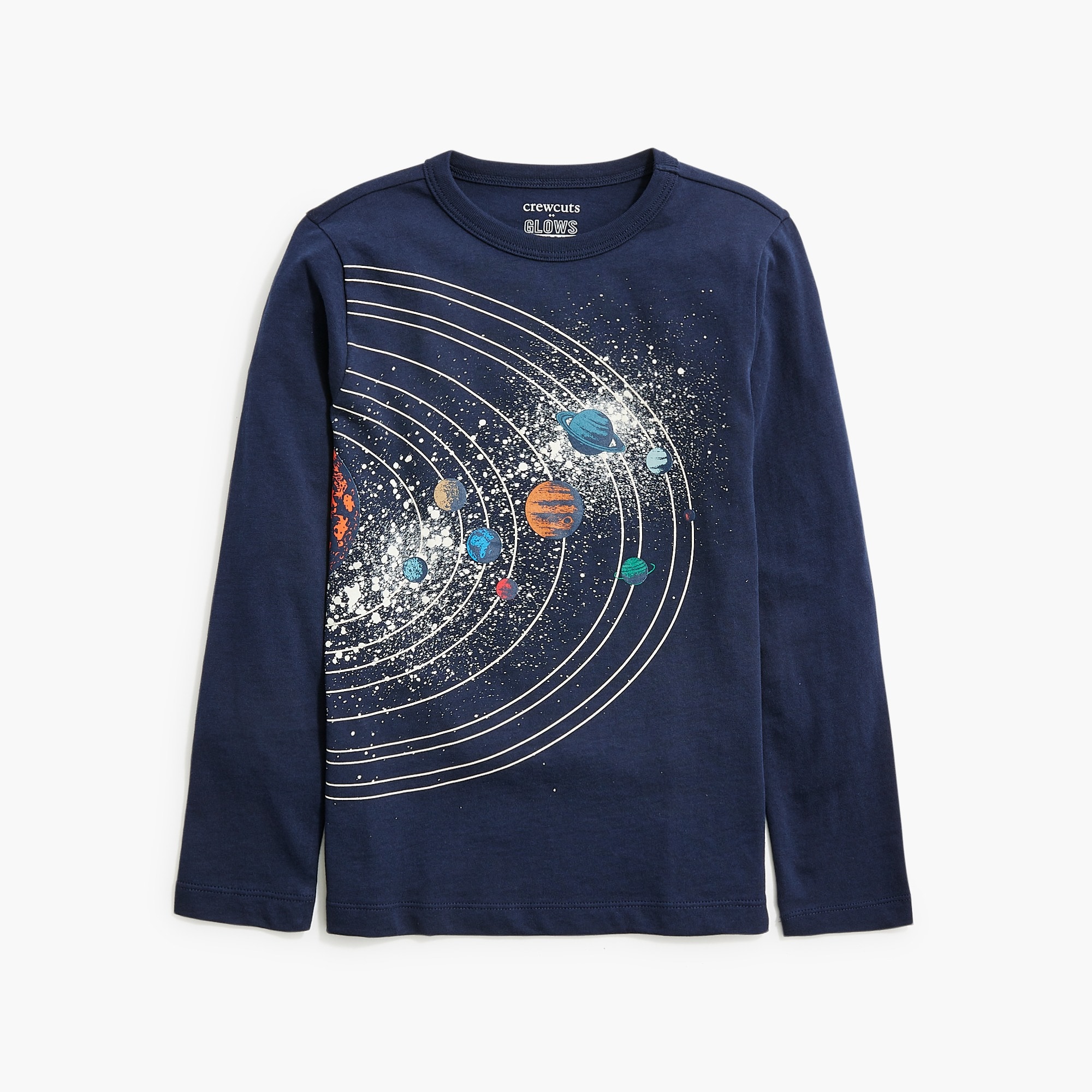 Boys' long-sleeve space graphic tee