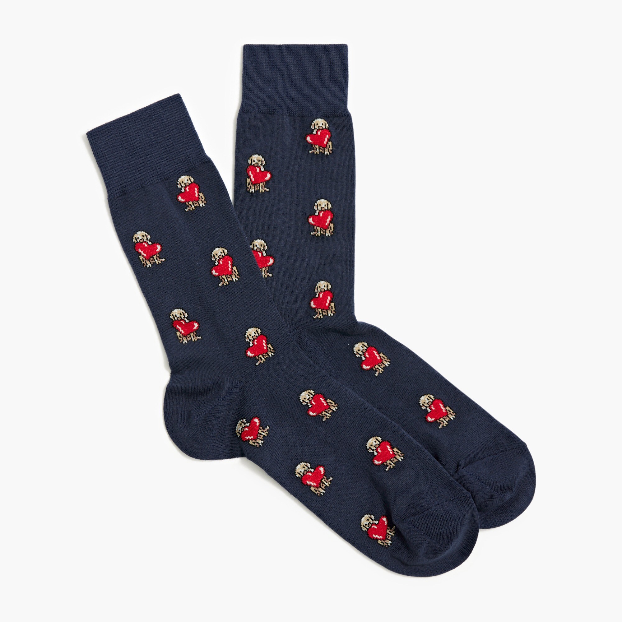 dog with heart socks for men