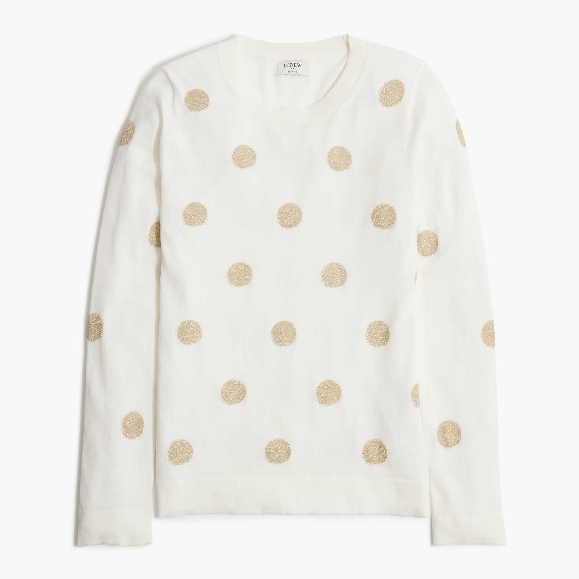 metallic dot teddie sweater for women