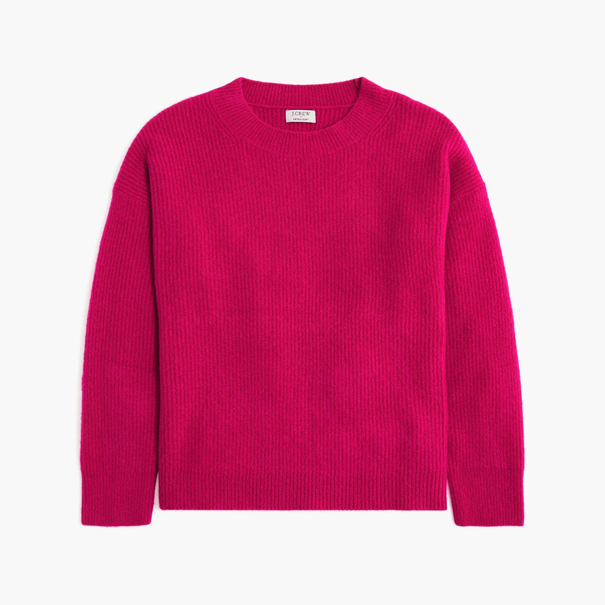 Ribbed Boyfriend Crewneck Sweater In Extra-soft Yarn For Women