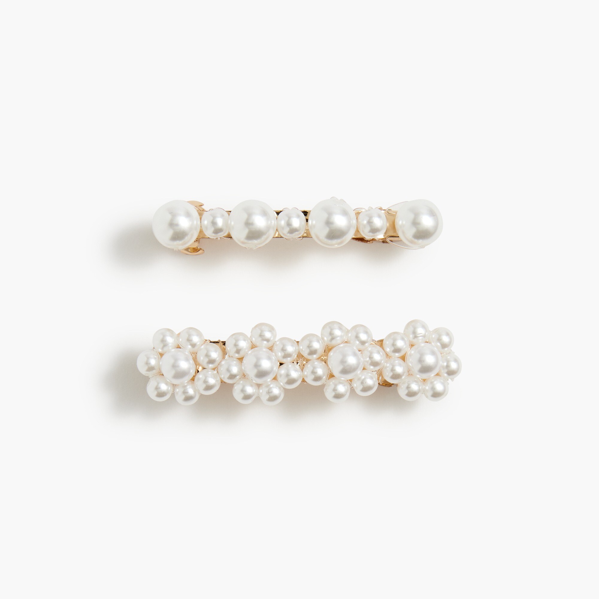 Girls' pearl hair clips set-of-two