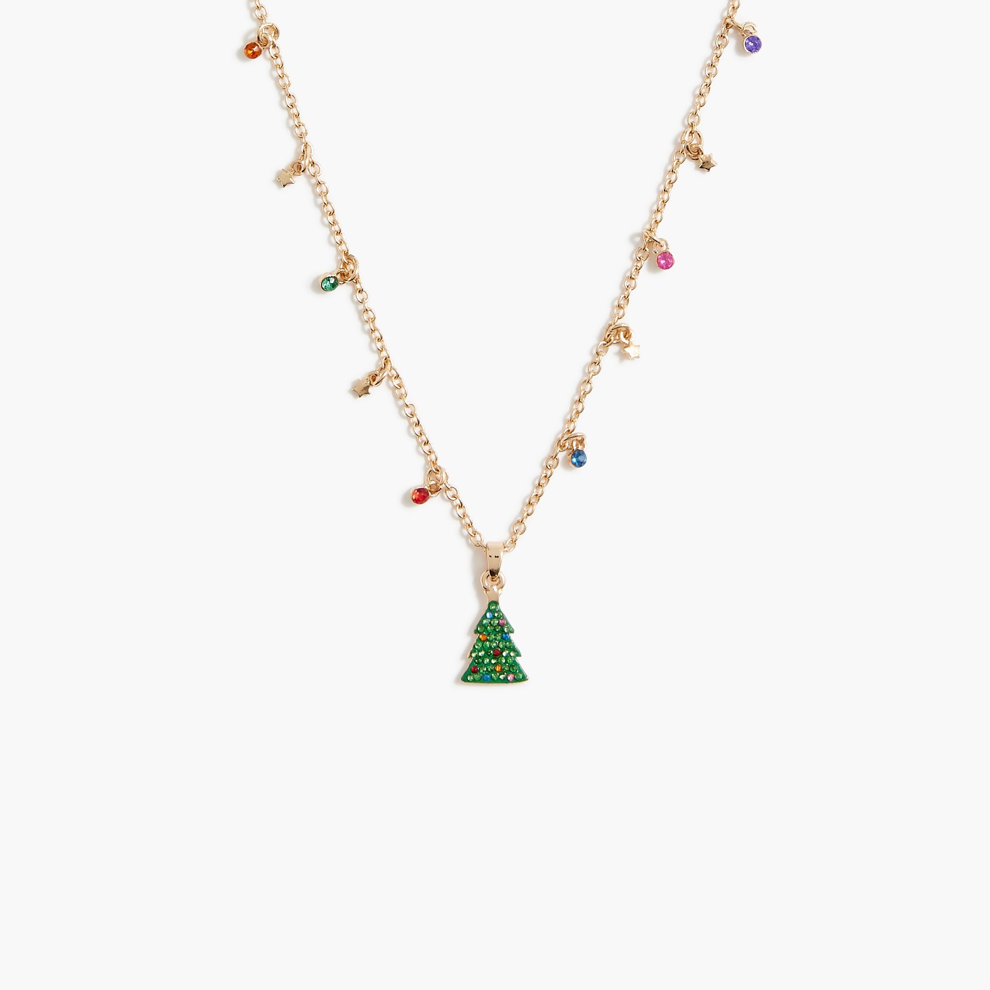 Girls' Christmas tree light necklace