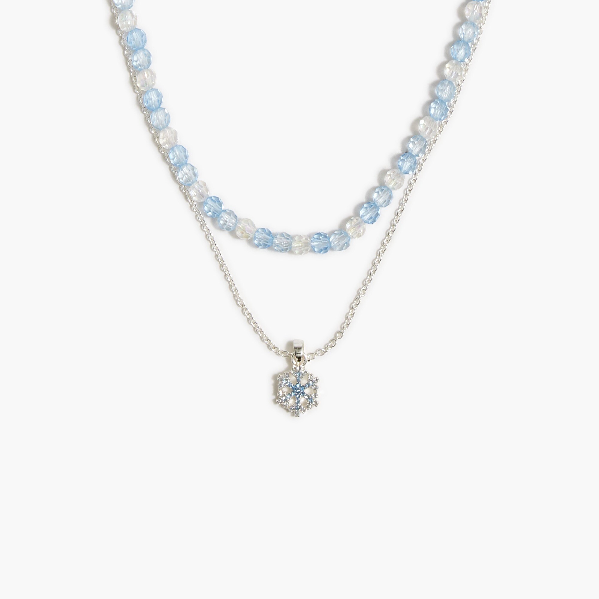Girls' layered snowflake necklace