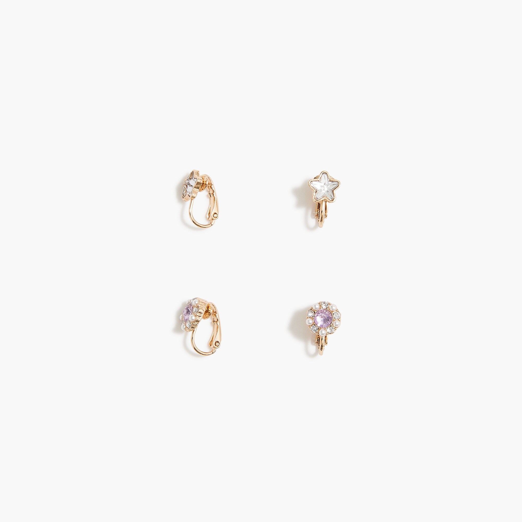 girls' clip-on earrings set-of-two for girls