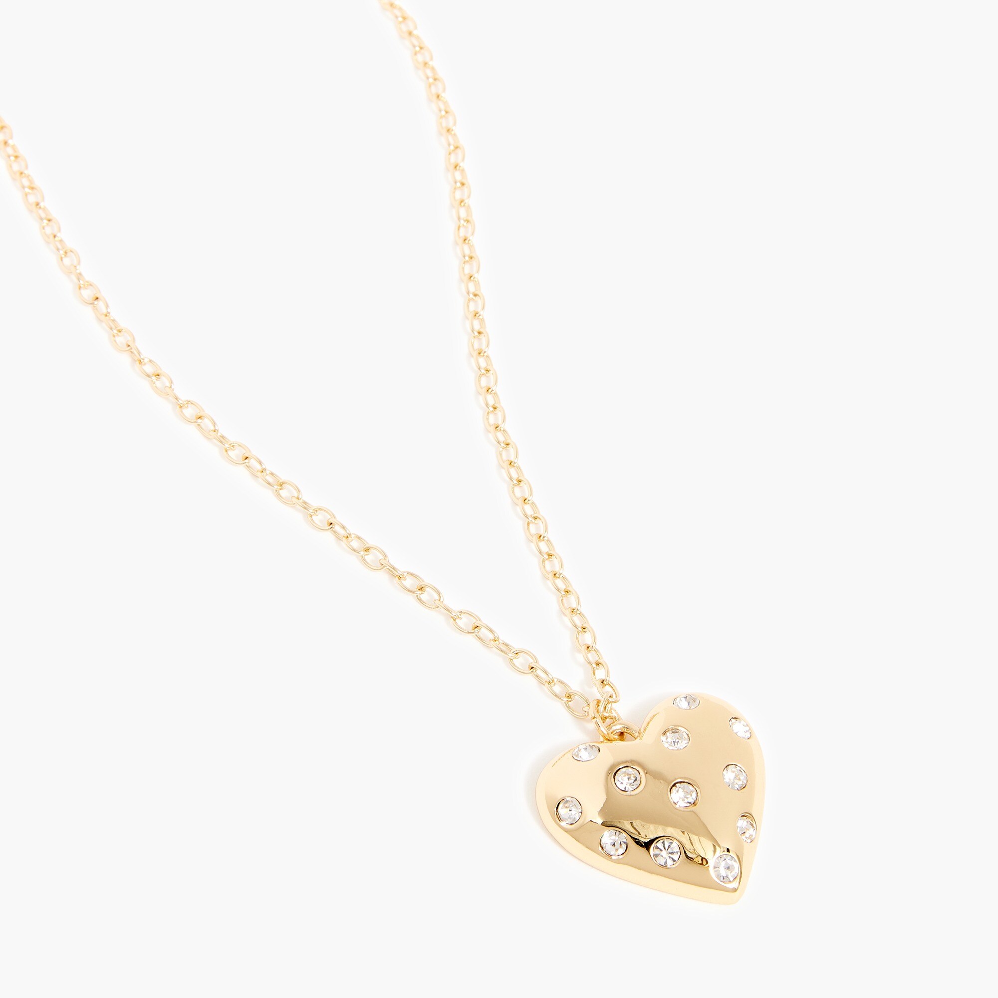  Pav&eacute; puffy heart pendant necklace