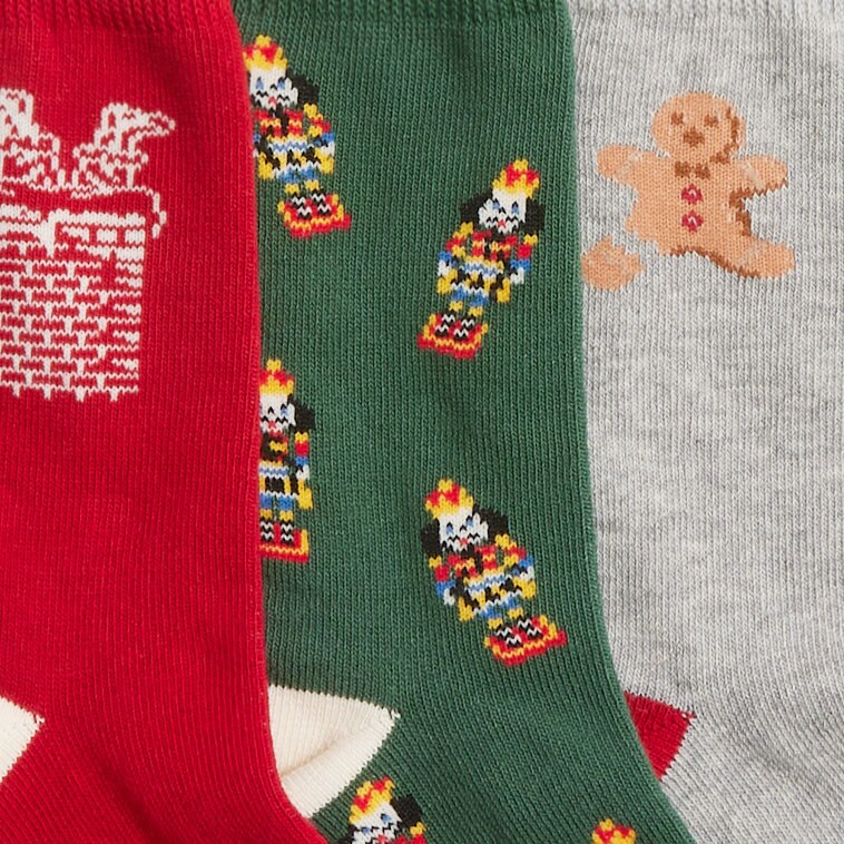Boys' Christmas holiday socks three-pack CHRISTMAS CRITTER SOCK  boys' christmas holiday socks three-pack for boys