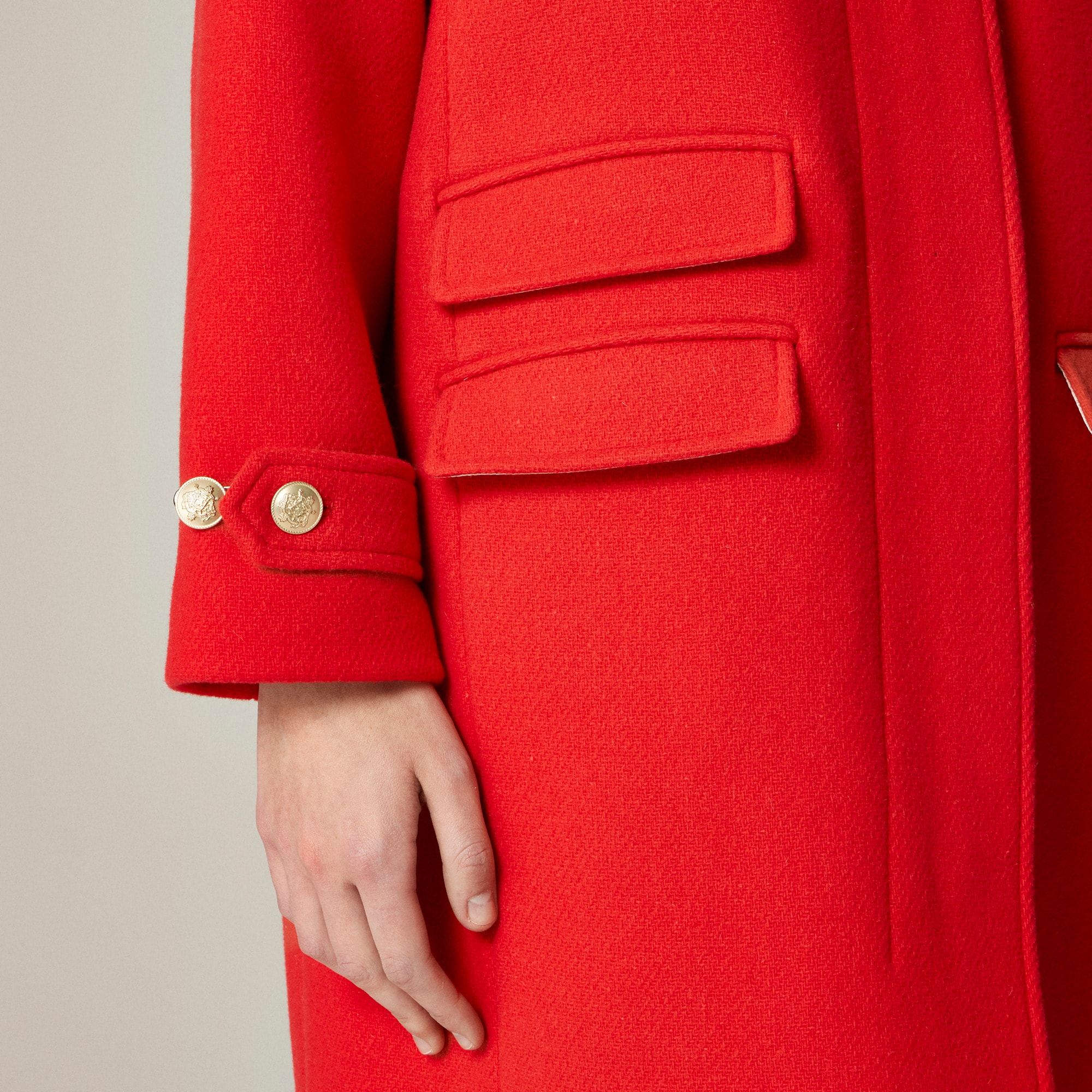 Long Toscana Coat In Italian Stadium-cloth Wool Blend For Women