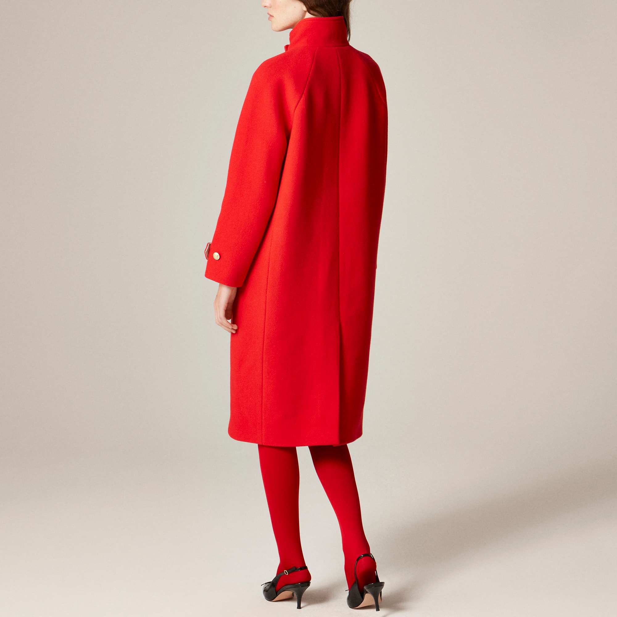Long Toscana coat in Italian stadium-cloth wool blend