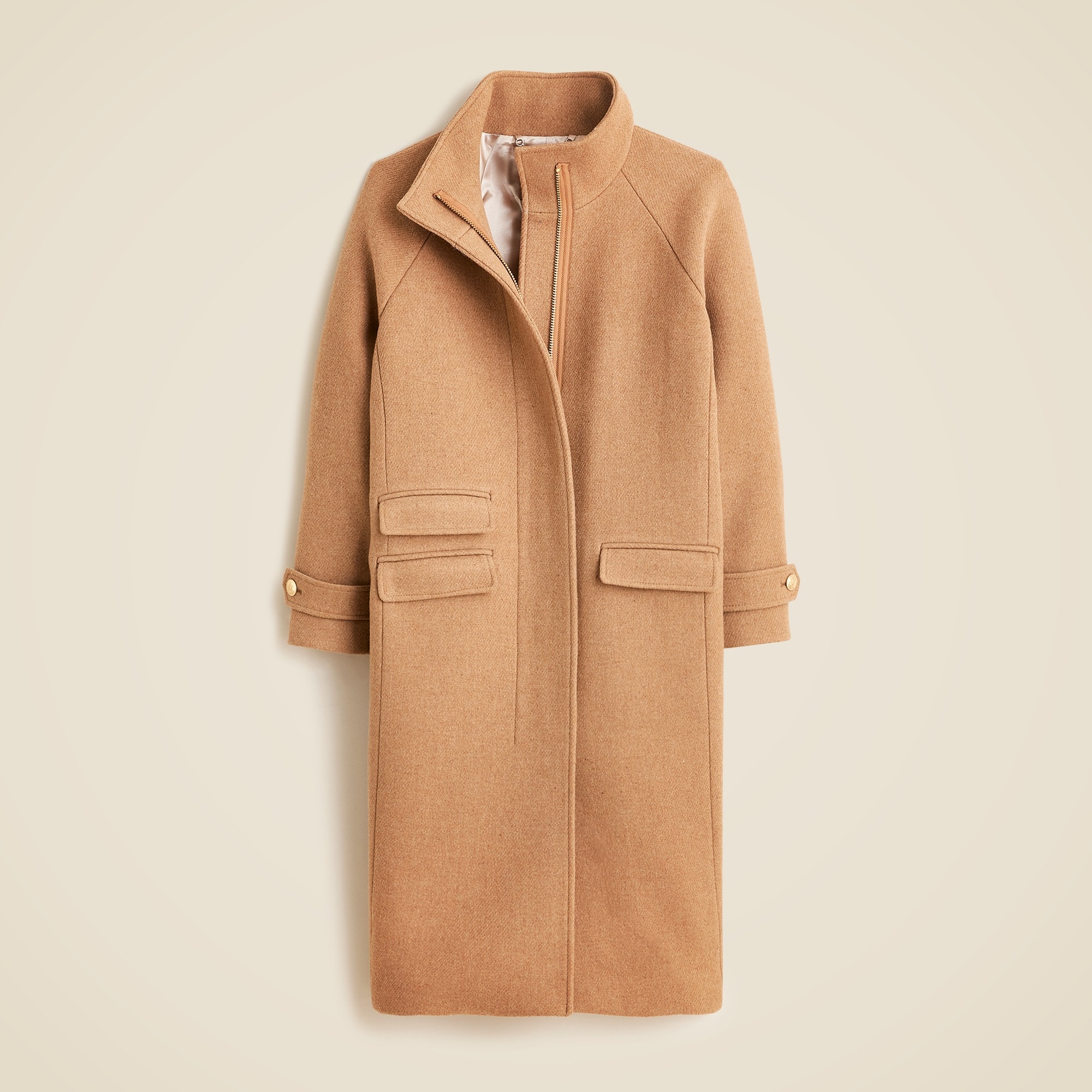 Long Toscana coat in Italian stadium-cloth wool blend