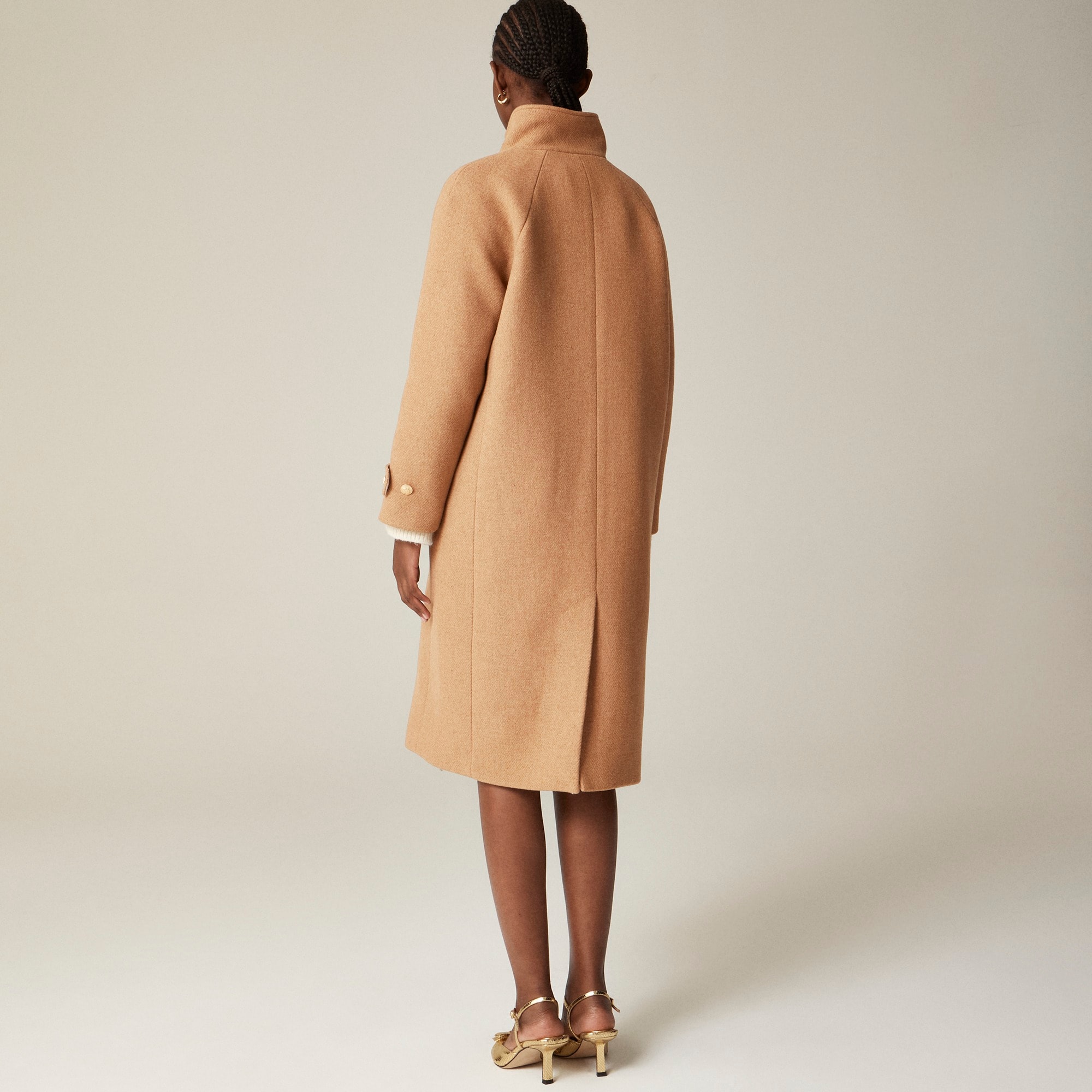 Long Toscana coat in Italian stadium-cloth wool blend
