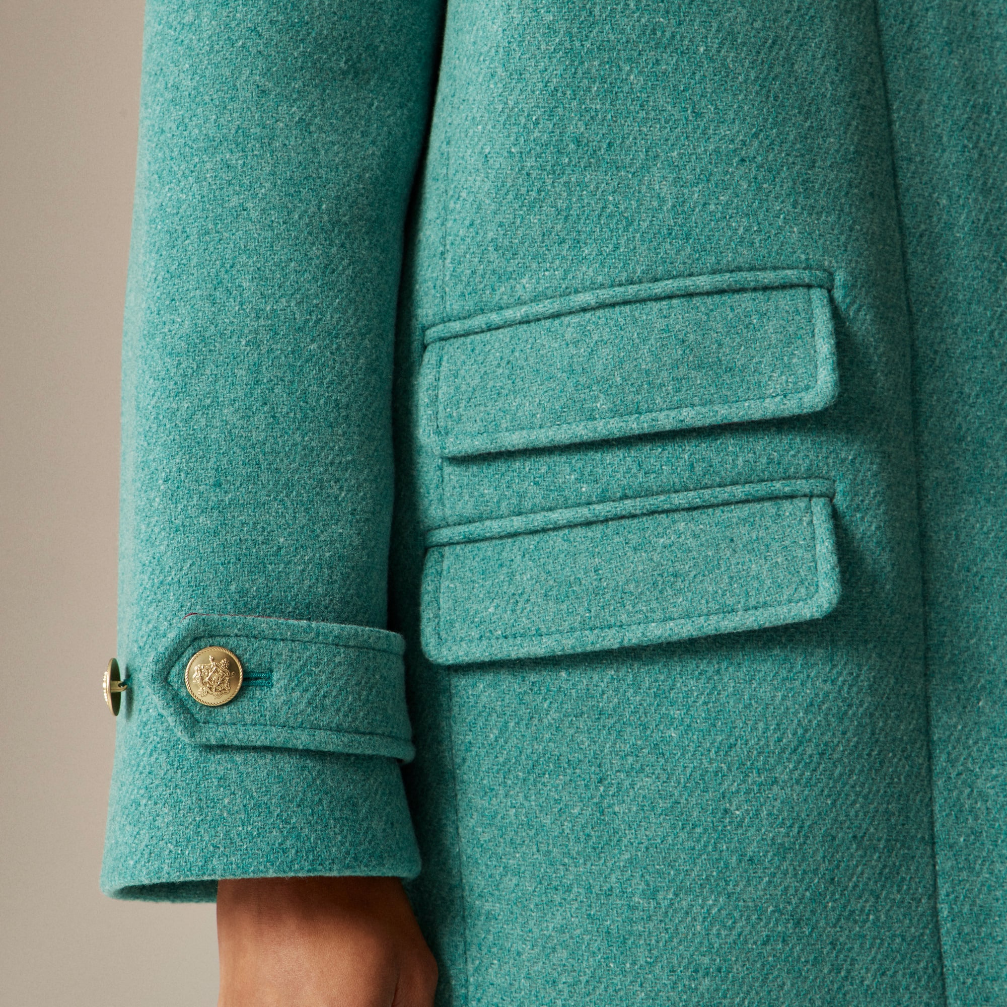 Long Toscana coat in Italian stadium-cloth wool blend