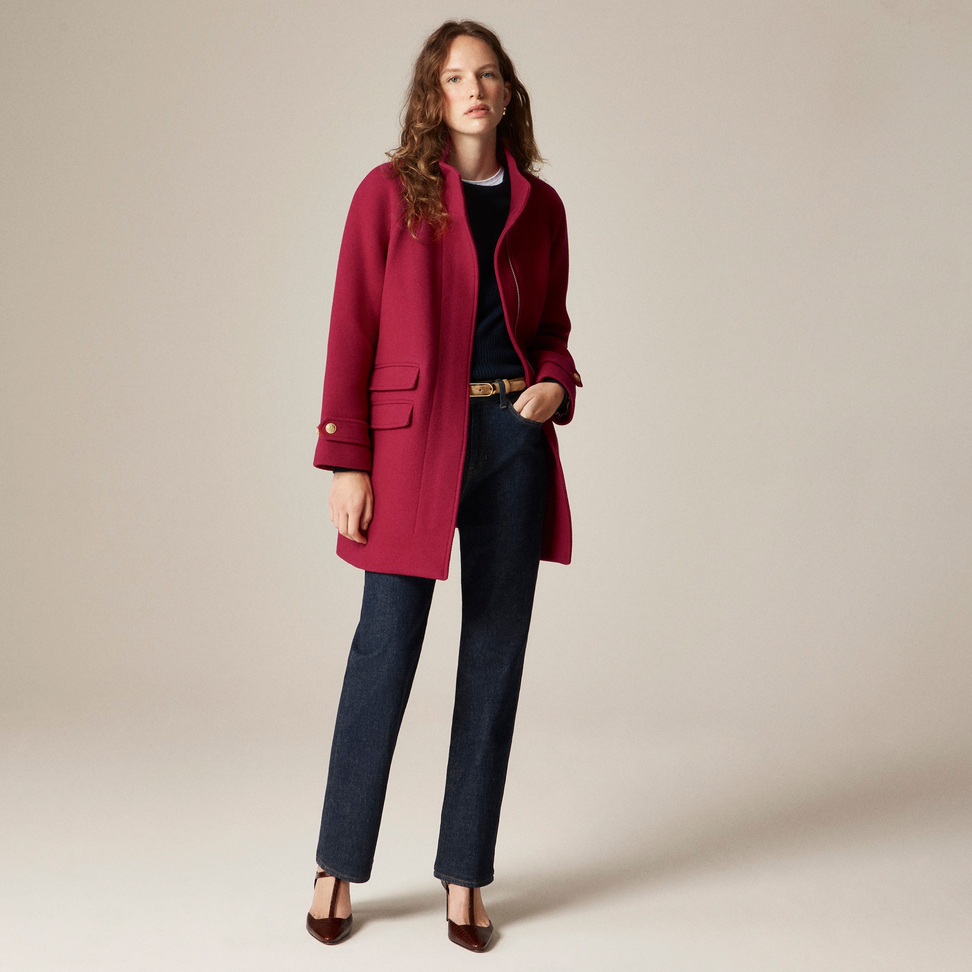 Toscana coat in Italian stadium-cloth wool blend